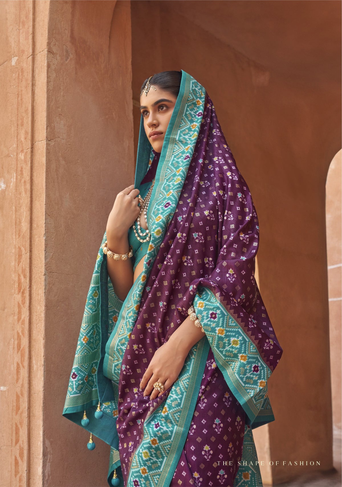 Amethyst Printed Premium Silk Saree