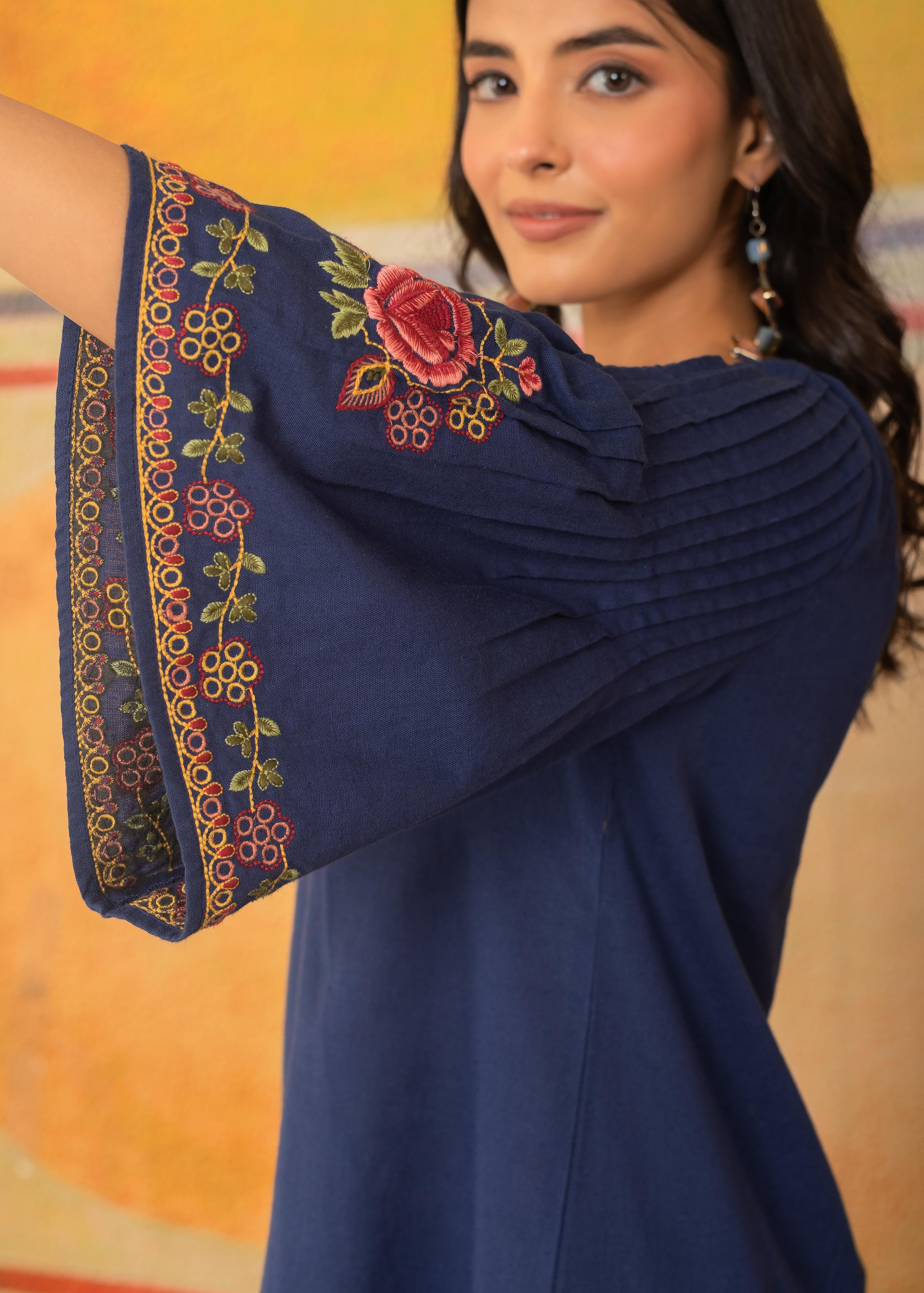 Sapphire Mist Floral Embroidered Co-ord Set