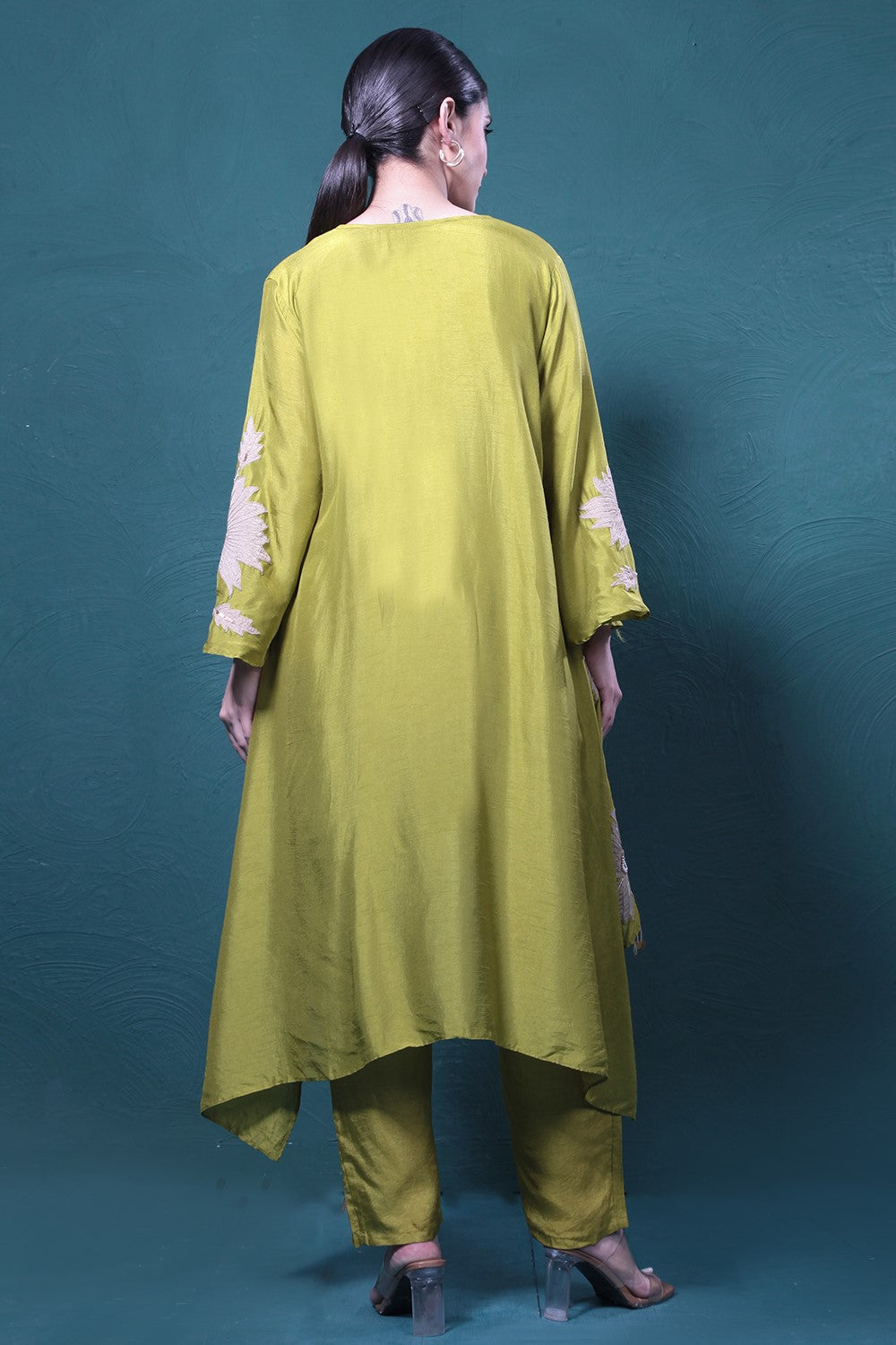 Green Embroidered Kurta Set