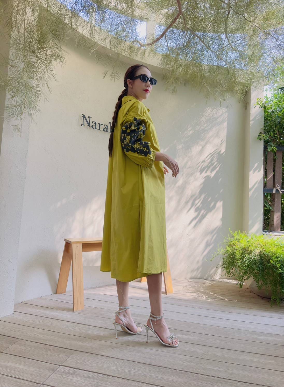 Chartreuse Yellow Cotton Dress