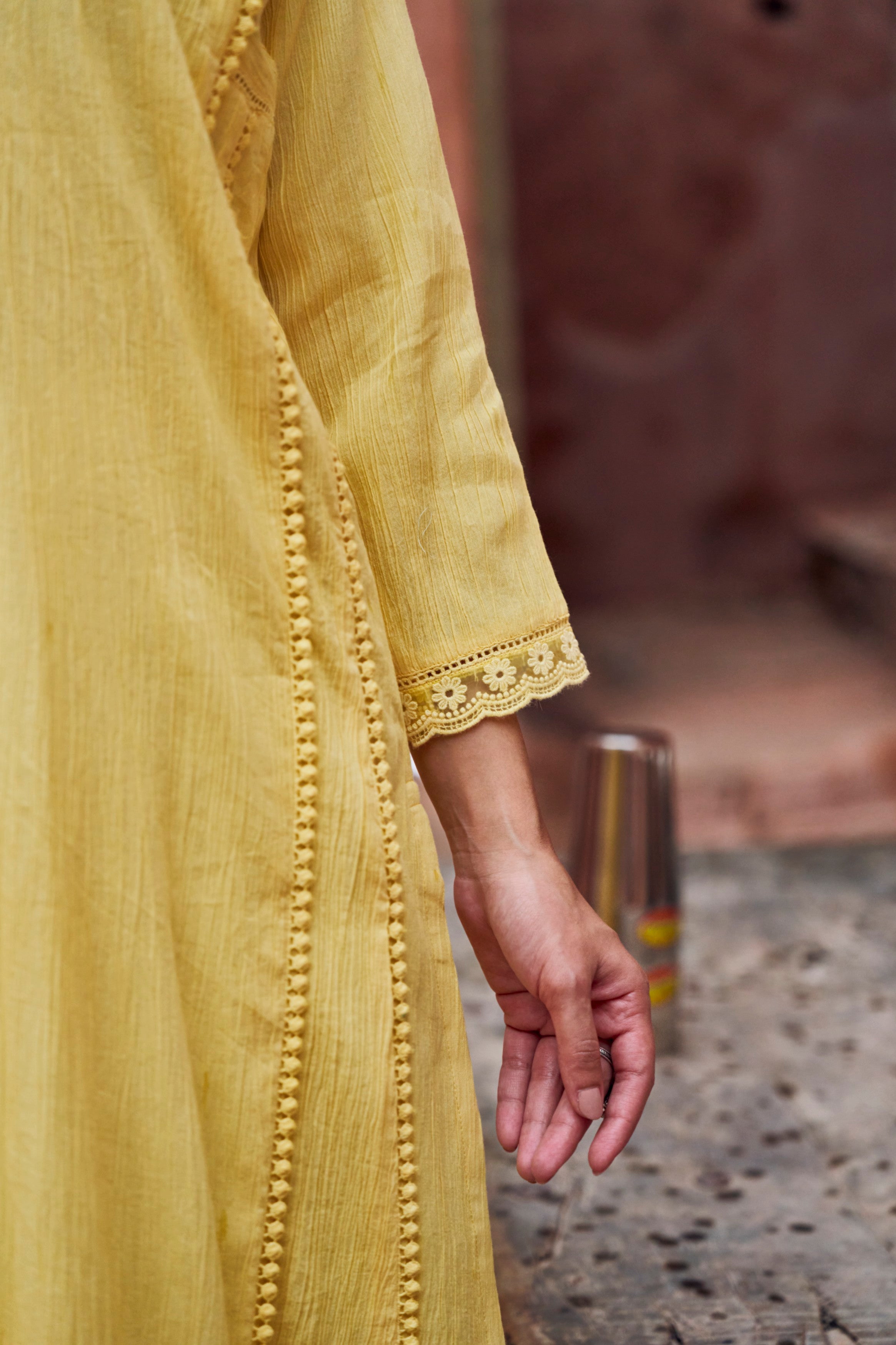 Butter Yellow Cotton Pant Set