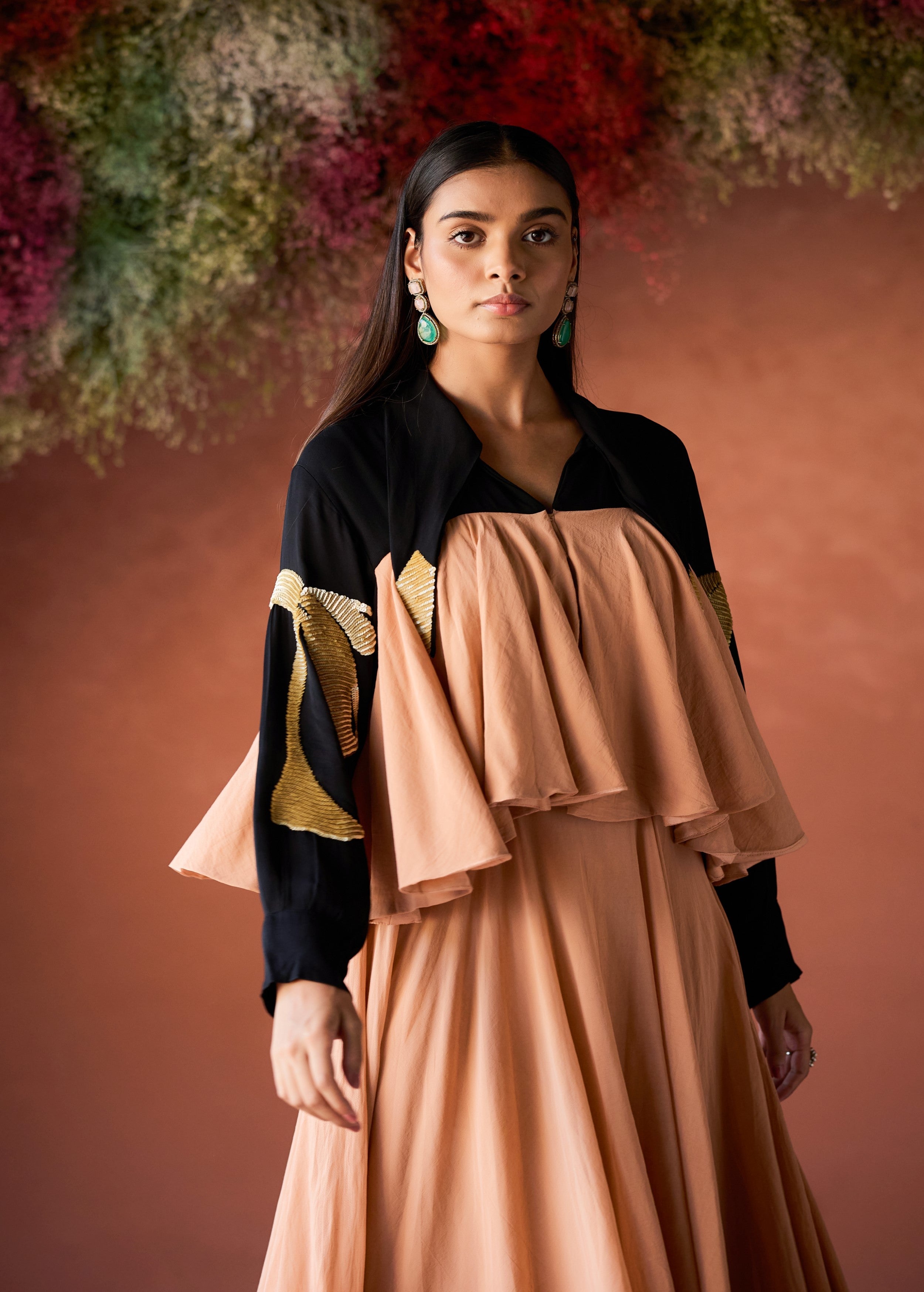 Peach Embellished Organic Cotton Gown