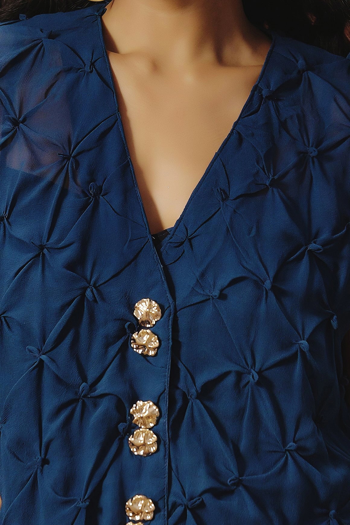 Royal Blue Embroidered Raw Silk Co-Ord Set