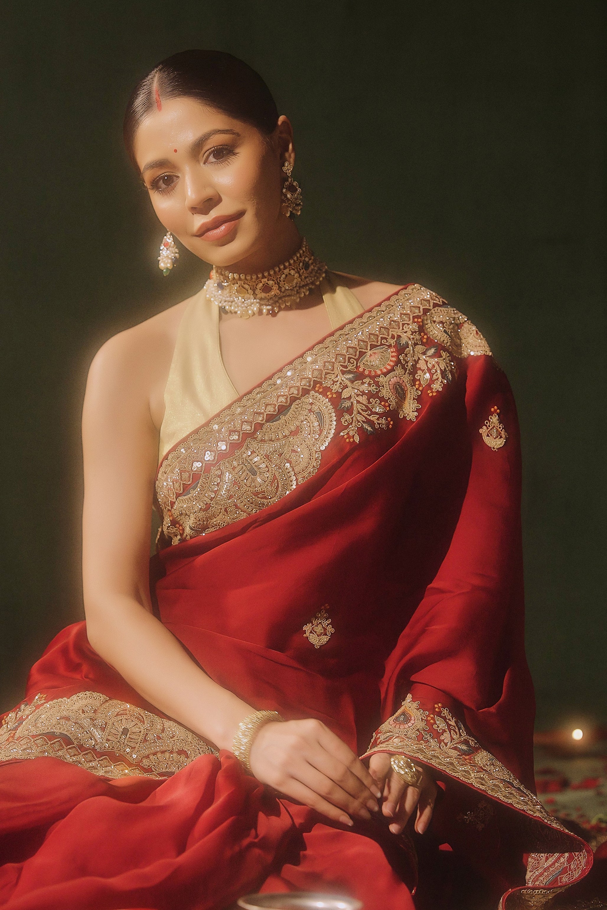 Royal Maroon Embellished Premium Silk Saree