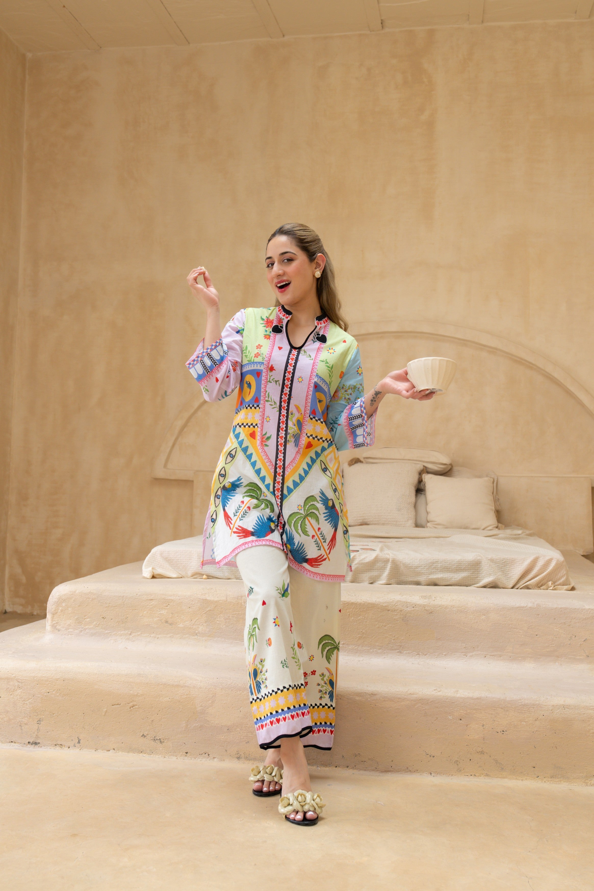 Pastel Printed Cotton Co-Ord Set