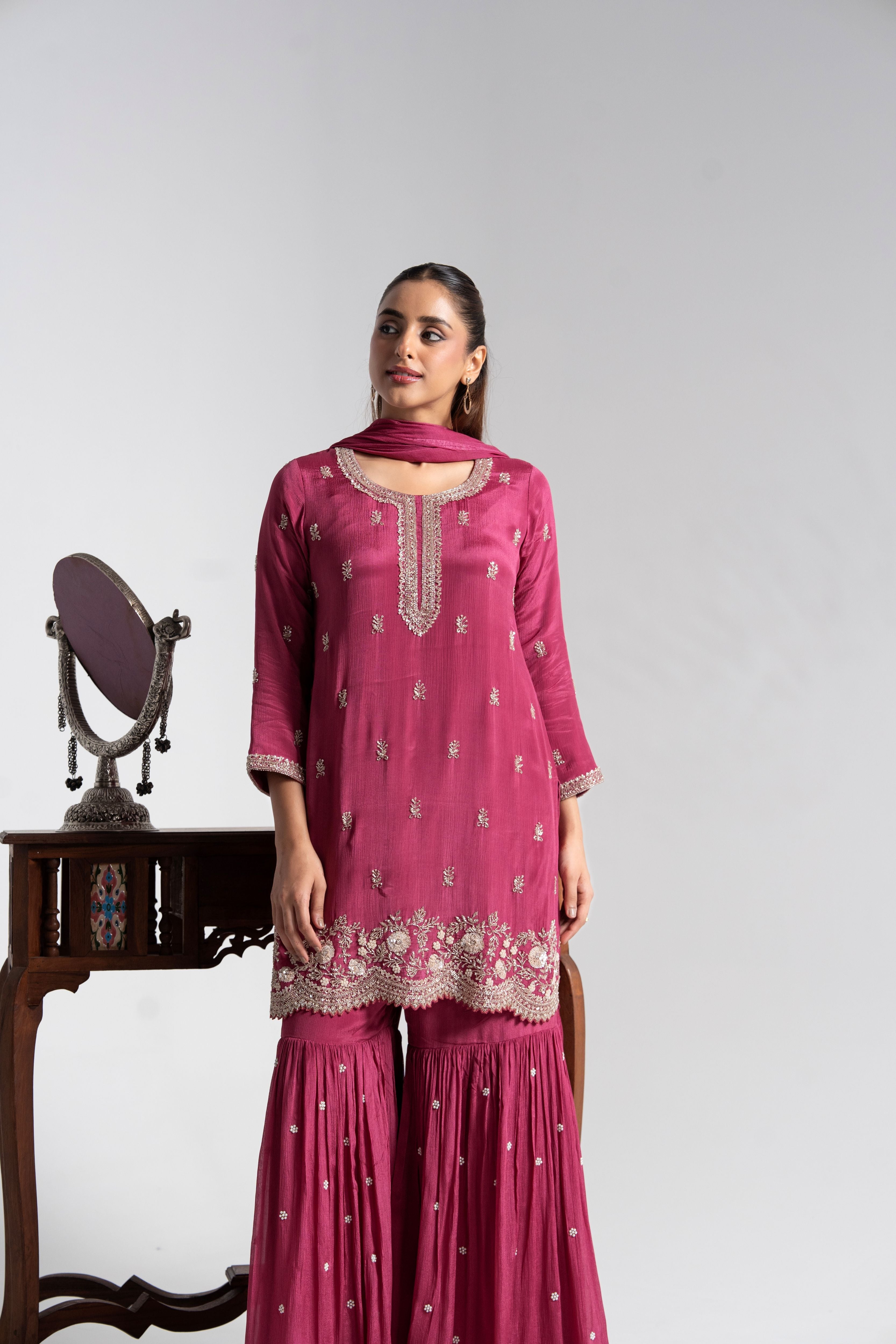 Berry Blush Sharara Set