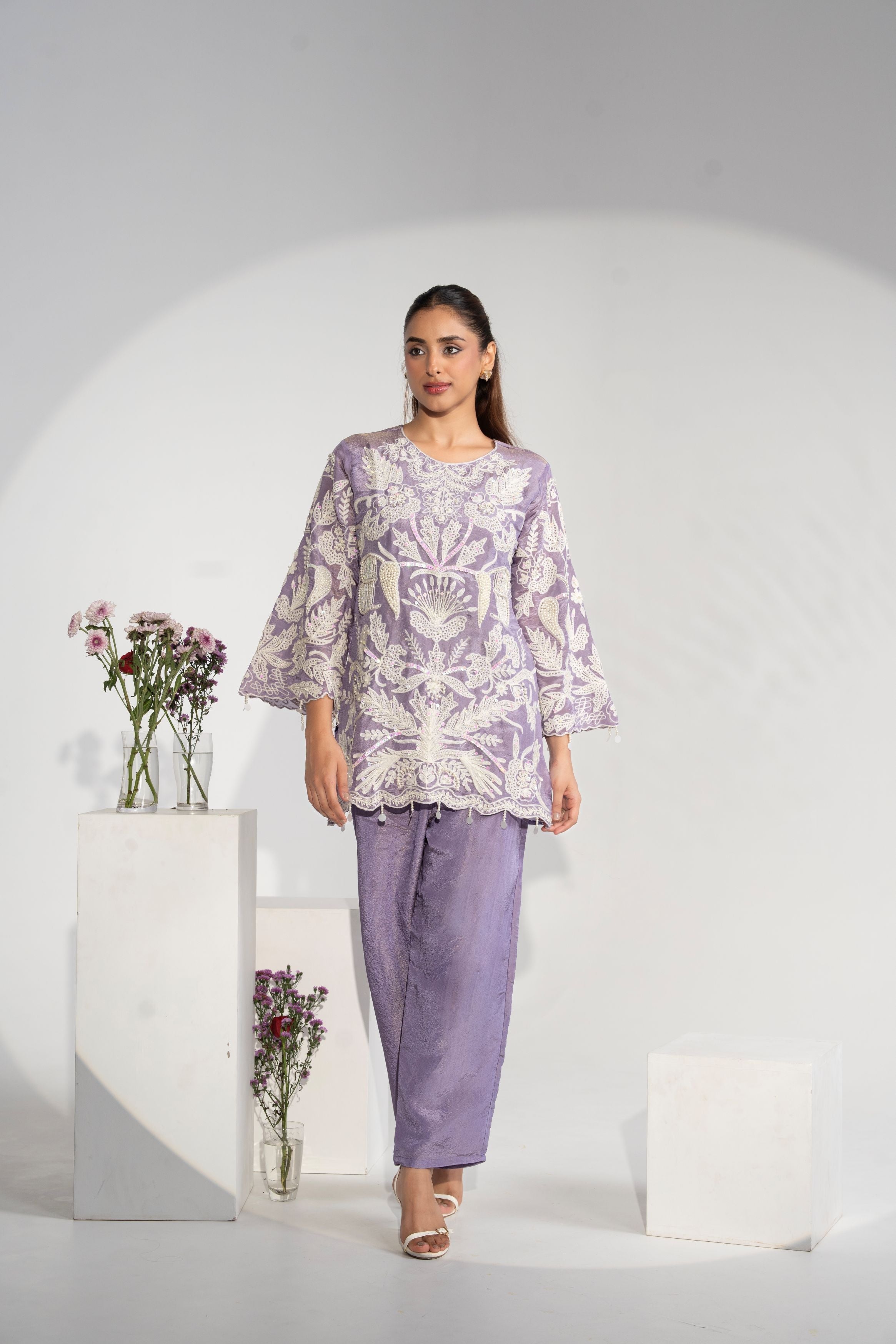 Lilac Luxe – Embroidered 2-Piece Co-Ord Set