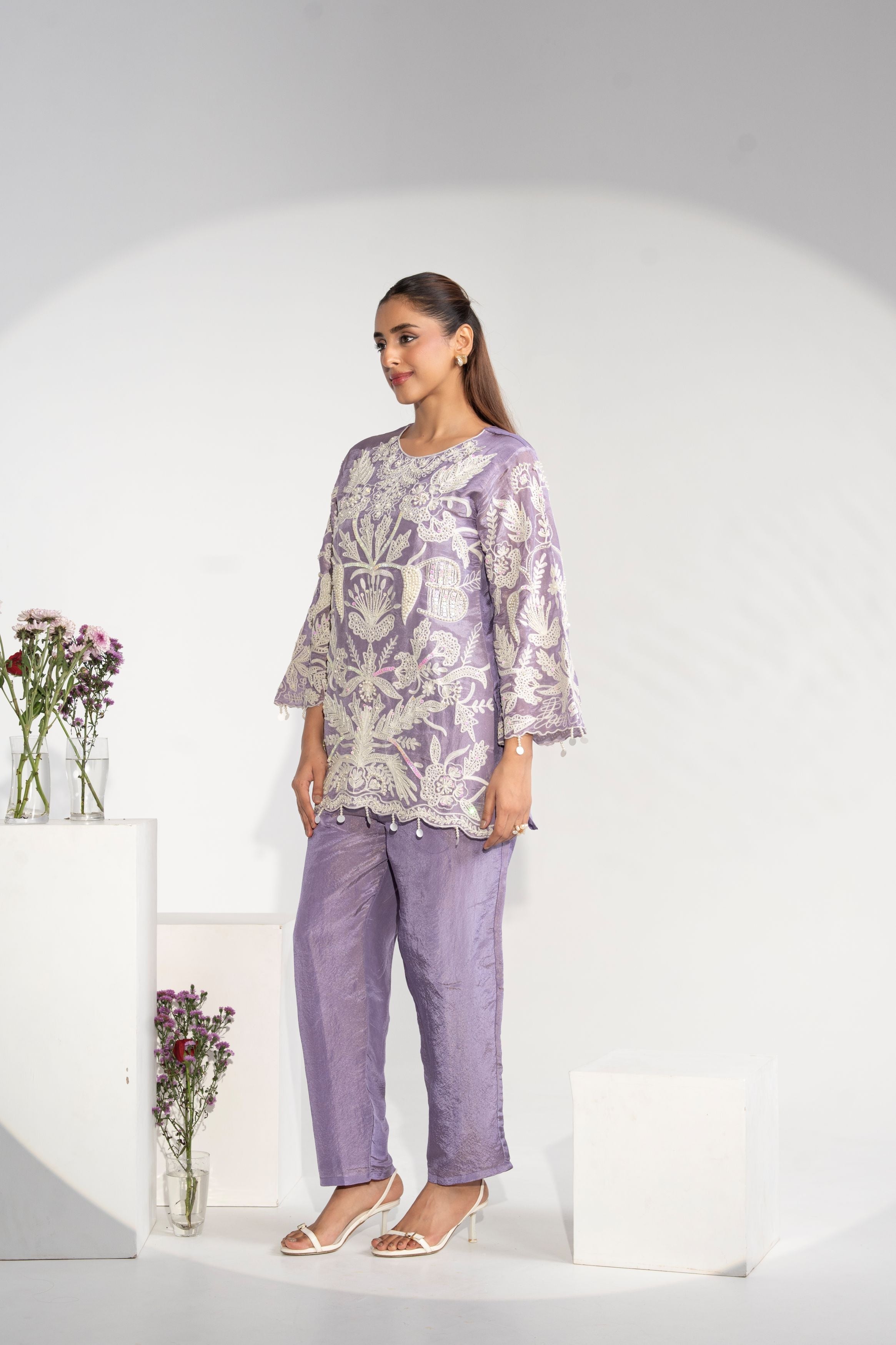 Lilac Luxe – Embroidered 2-Piece Co-Ord Set