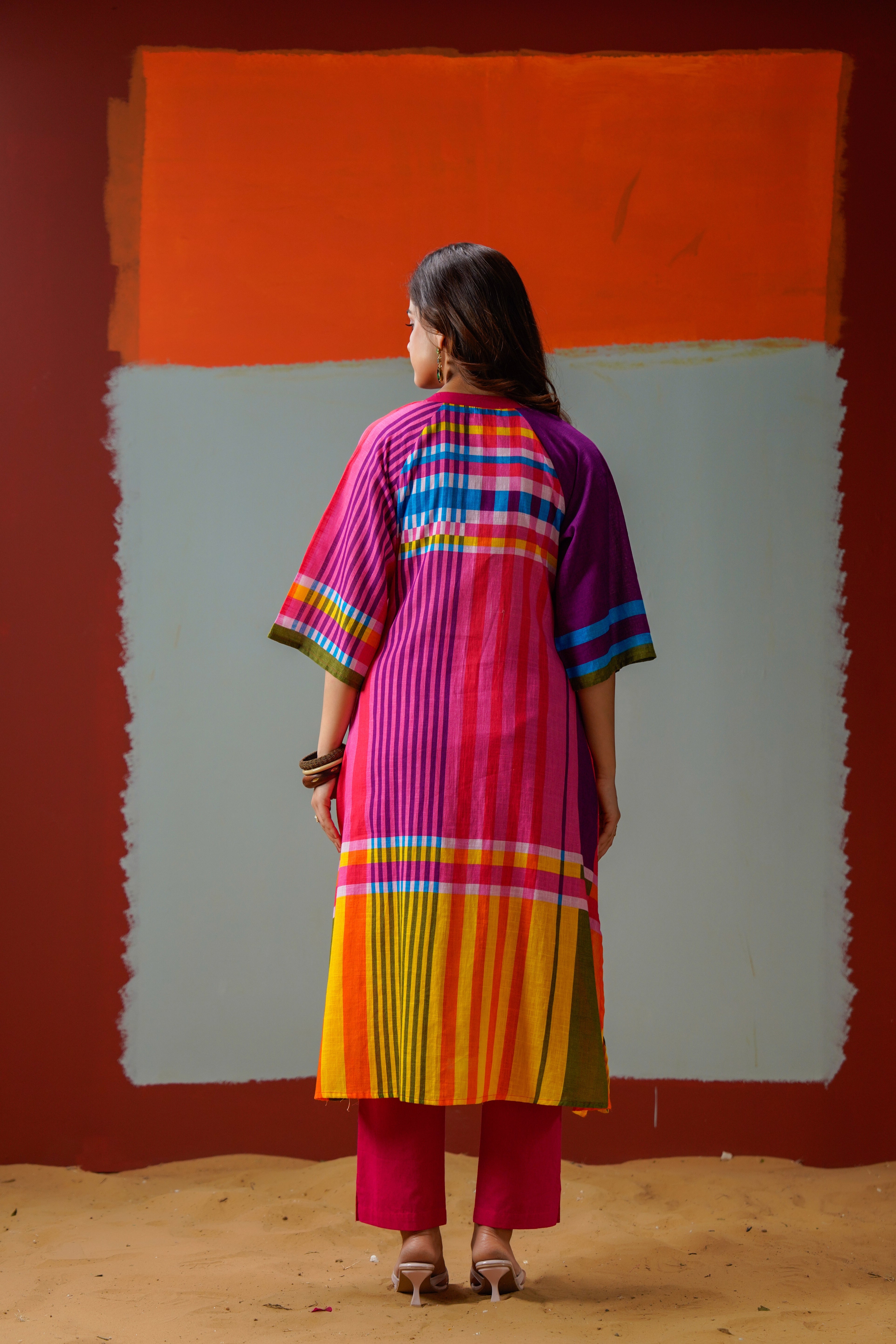 Prism Bloom Printed Cotton Kurta Set