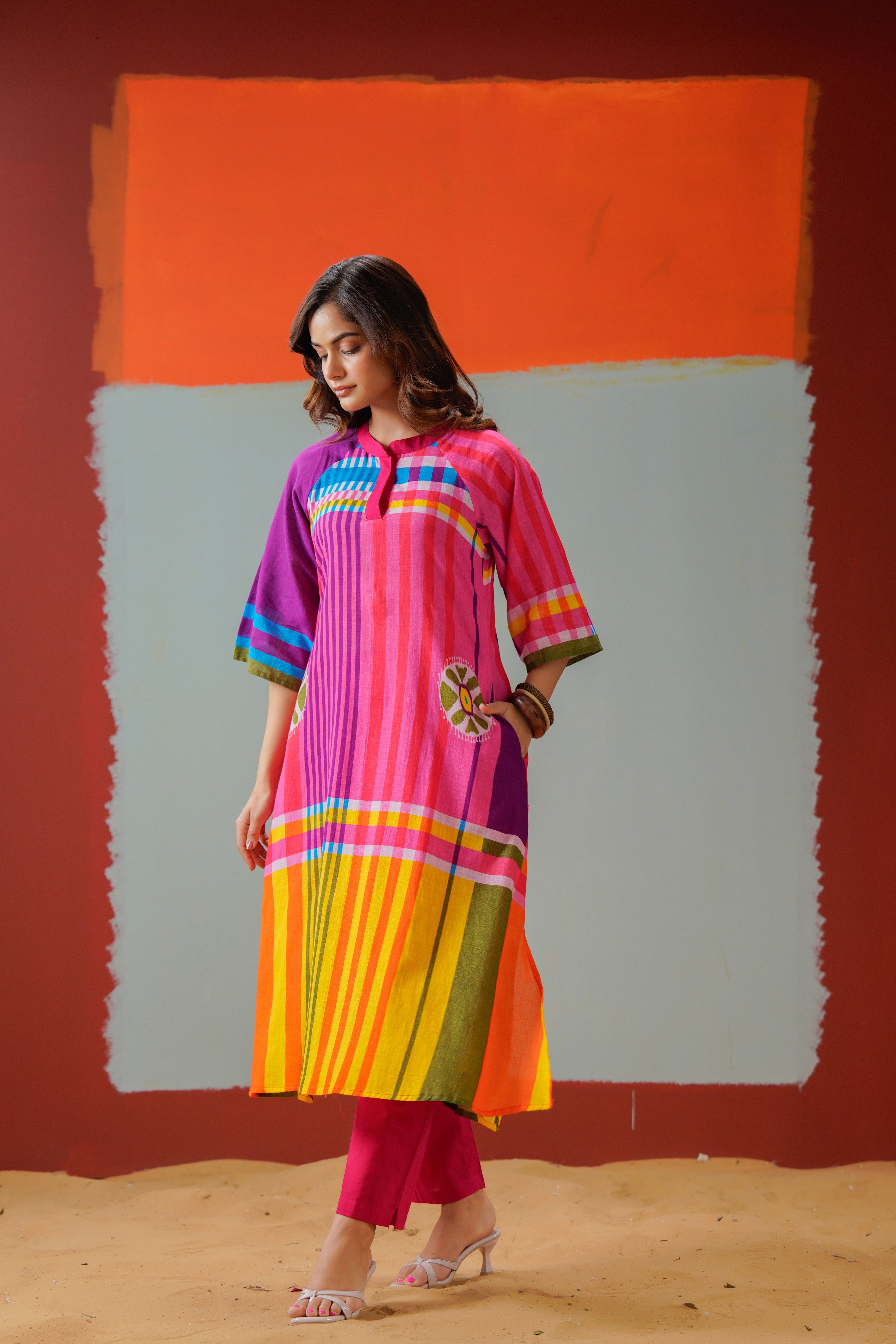 Prism Bloom Printed Cotton Kurta Set