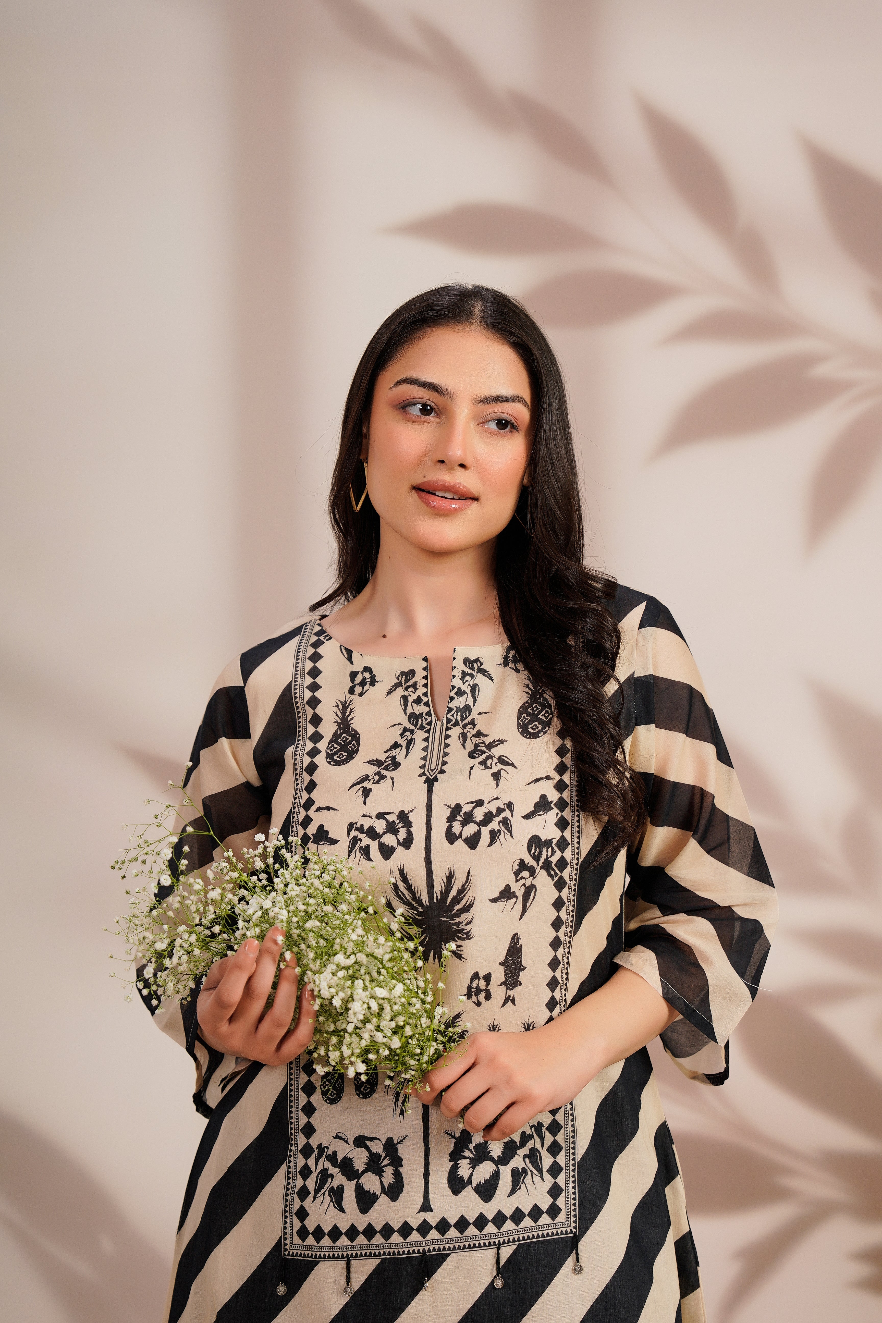 Midnight Noir Printed Cotton Kurta Set