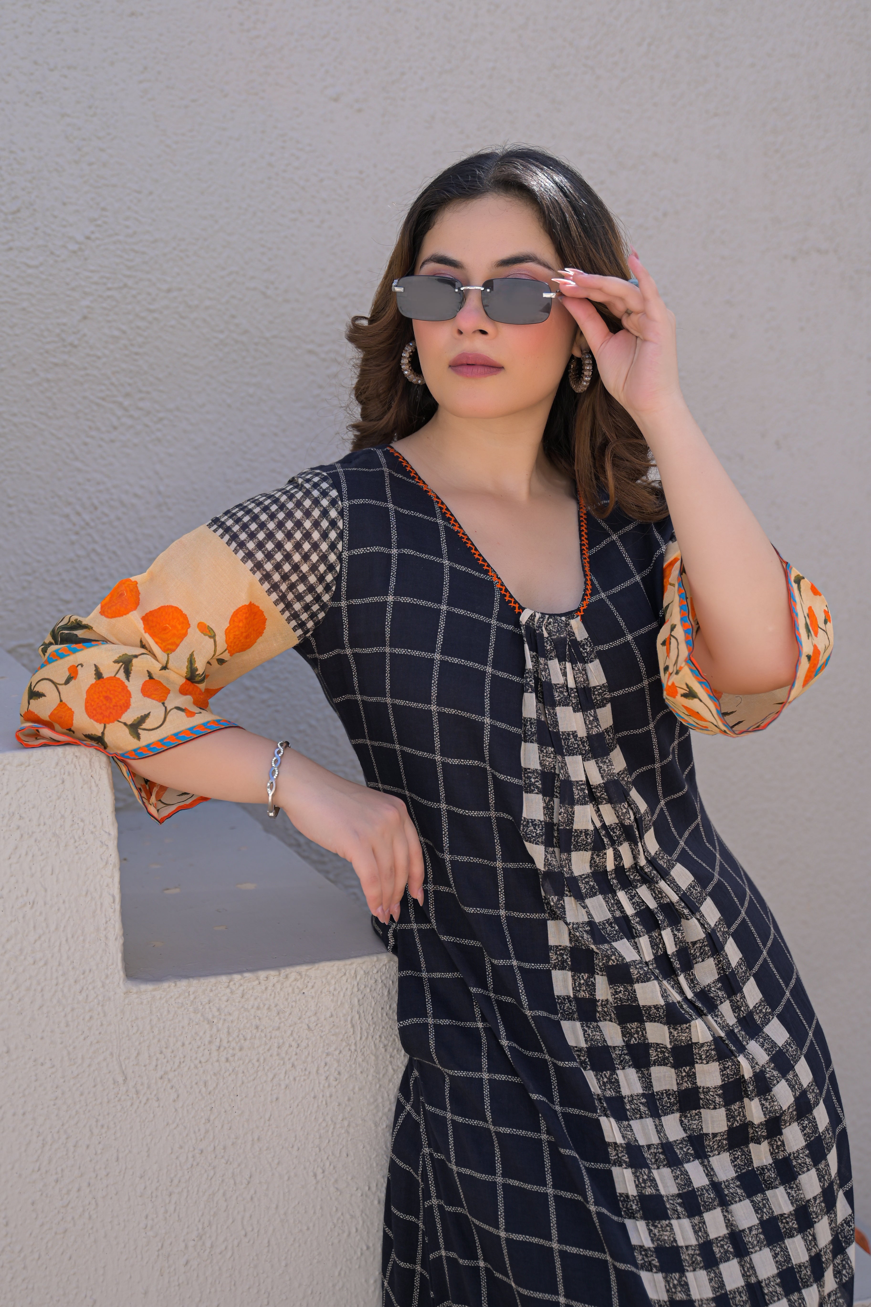 Midnight Noir Printed Cotton Kurta Set