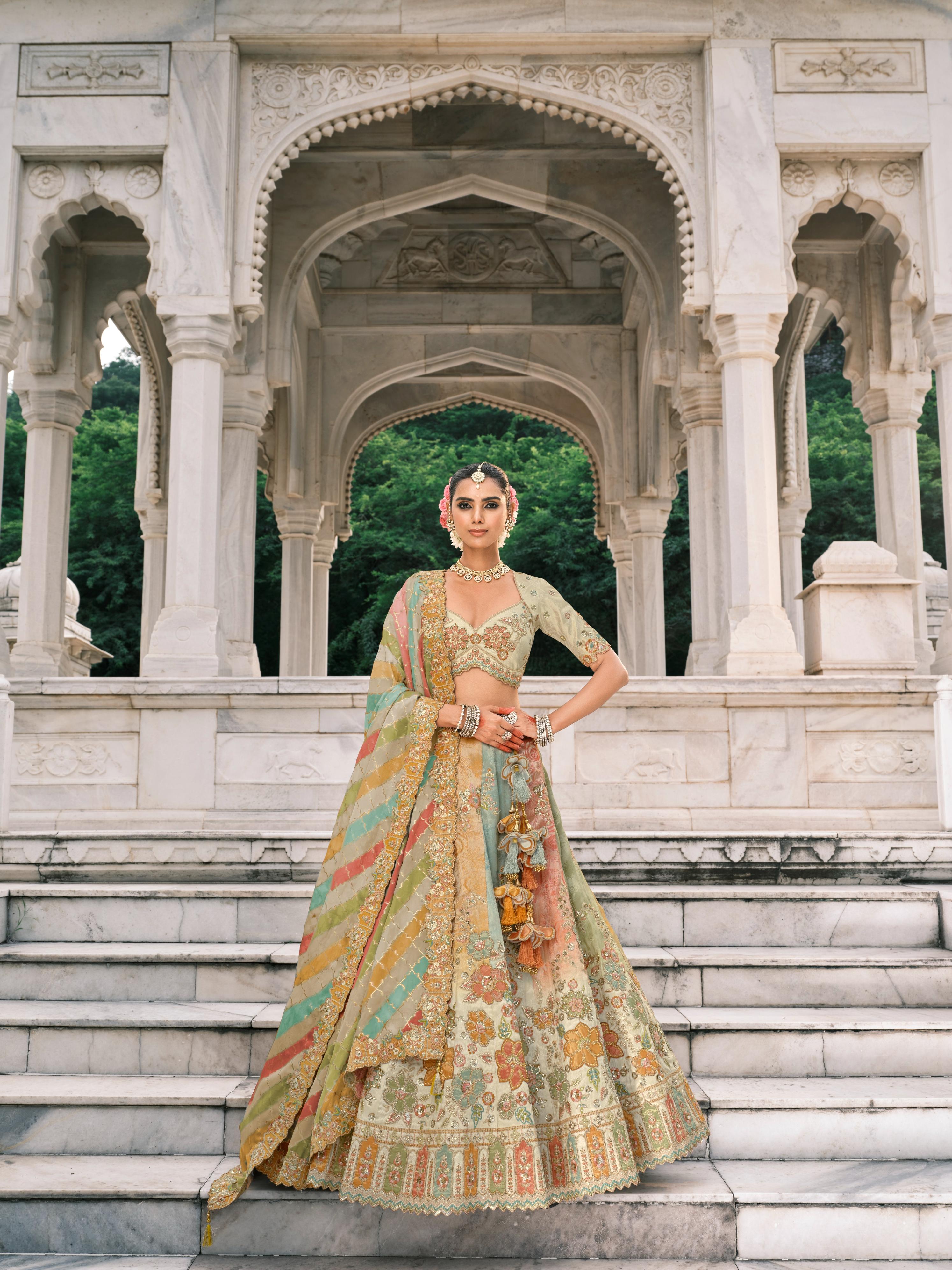 Pastel Dream Embellished Multicolor Designer Lehenga Set