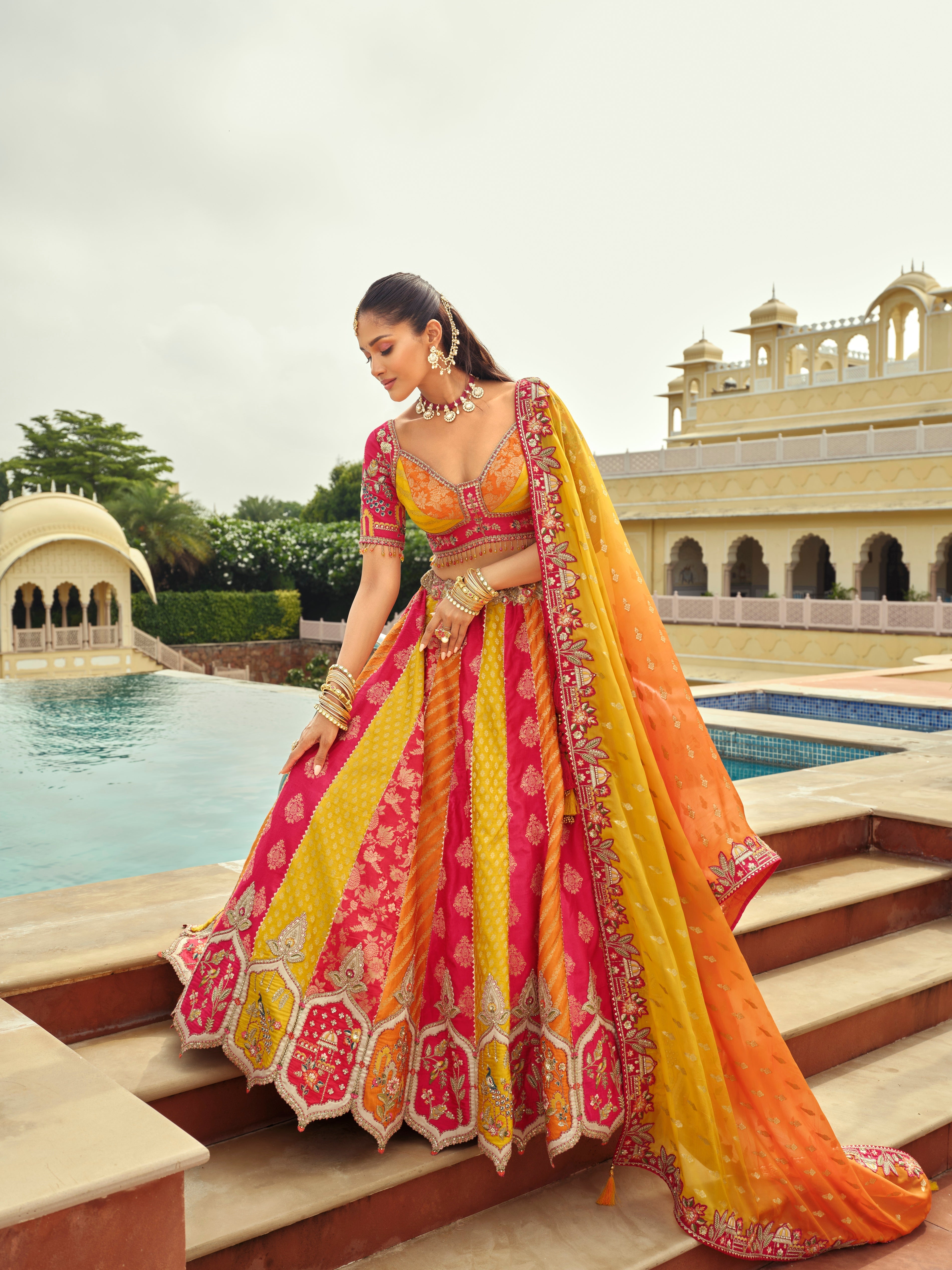 Barbie Pink Embellished Premium Silk Lehenga Set