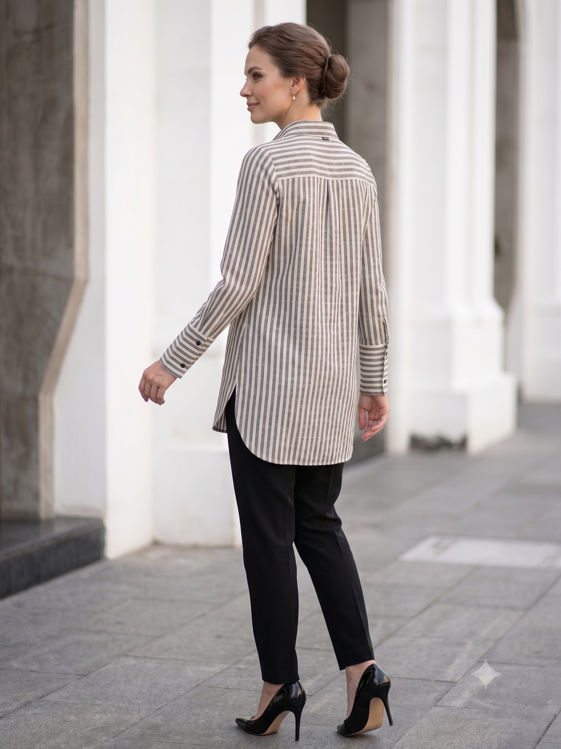 Monochrome Axis Embellished Cotton Shirt