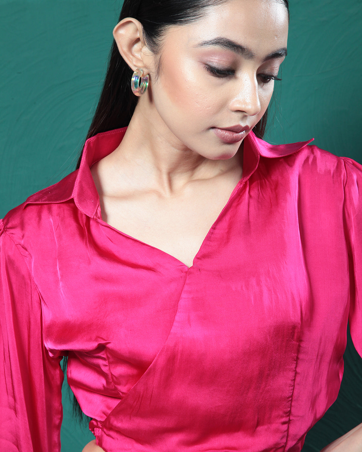 Gentle Pink Pure Hearts Printed Crop Top & Skirt