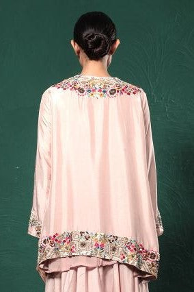 Blush Pink Embroidered Palazzo Set