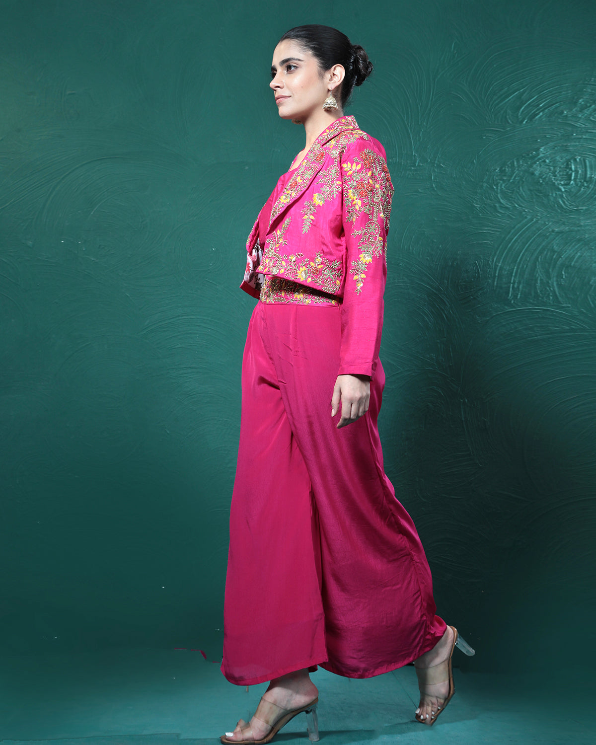 Polish Pink Handwork Palazzo Set