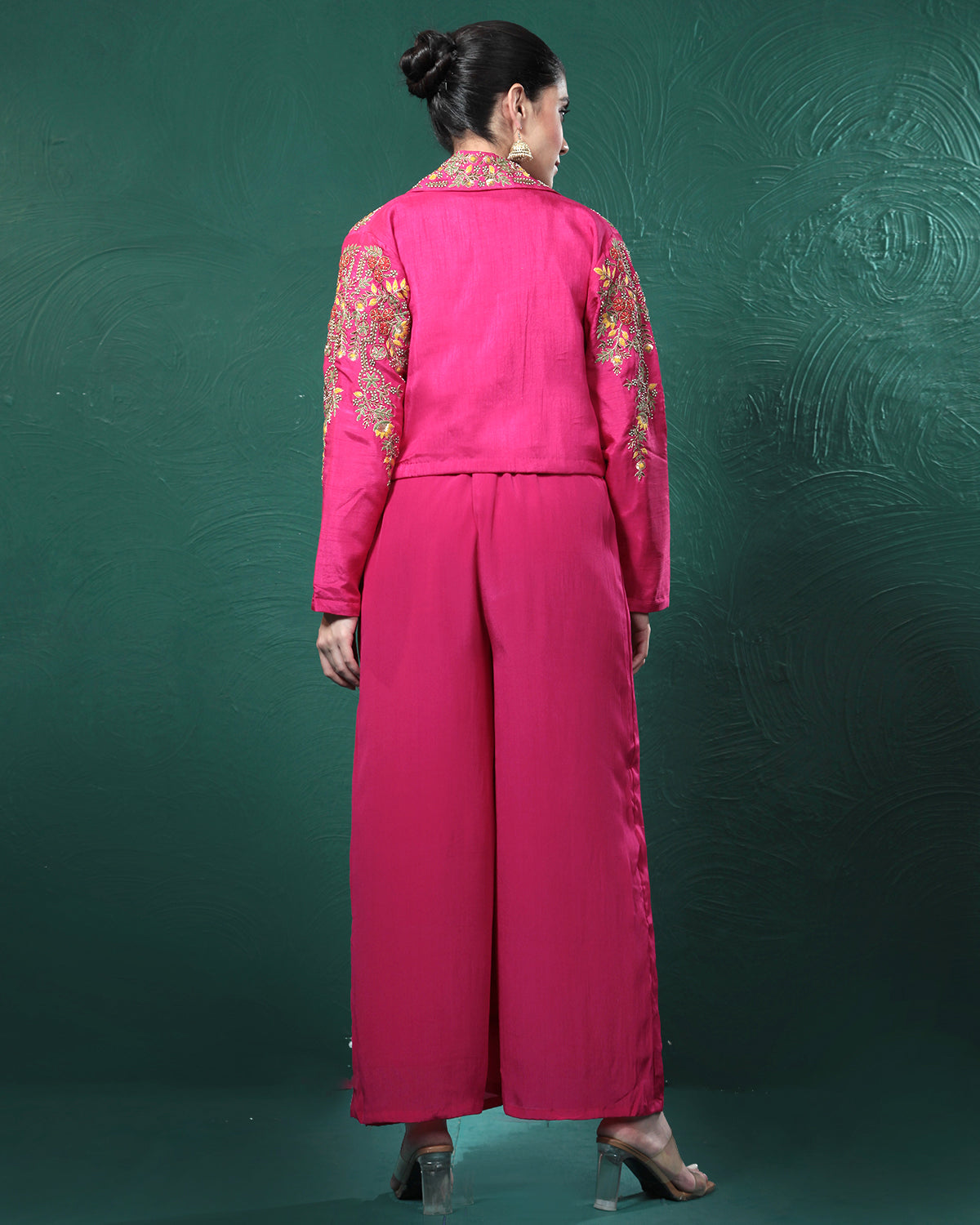 Polish Pink Handwork Palazzo Set