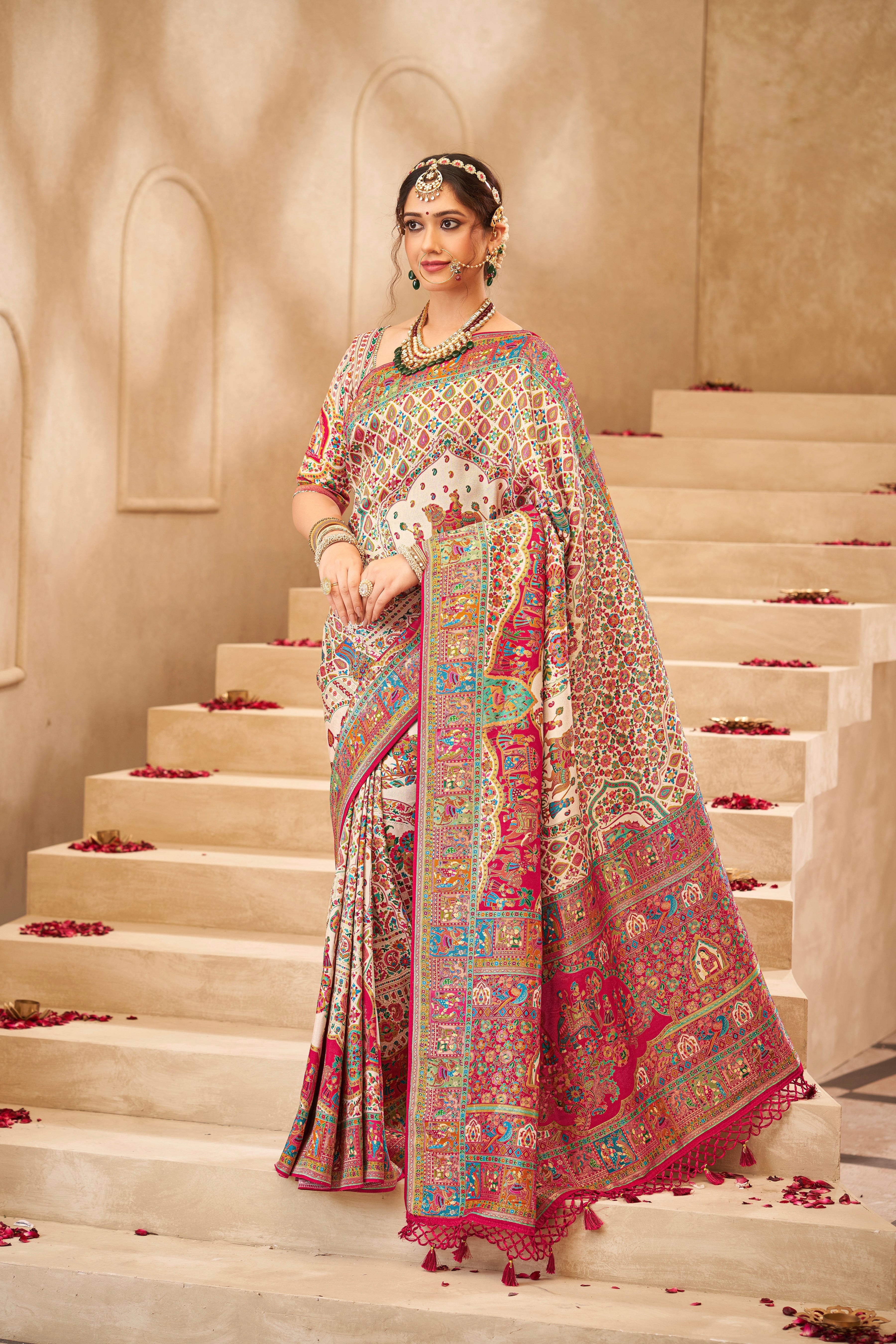 Traditional Multi Designer Tussar Rangkaat Silk Saree