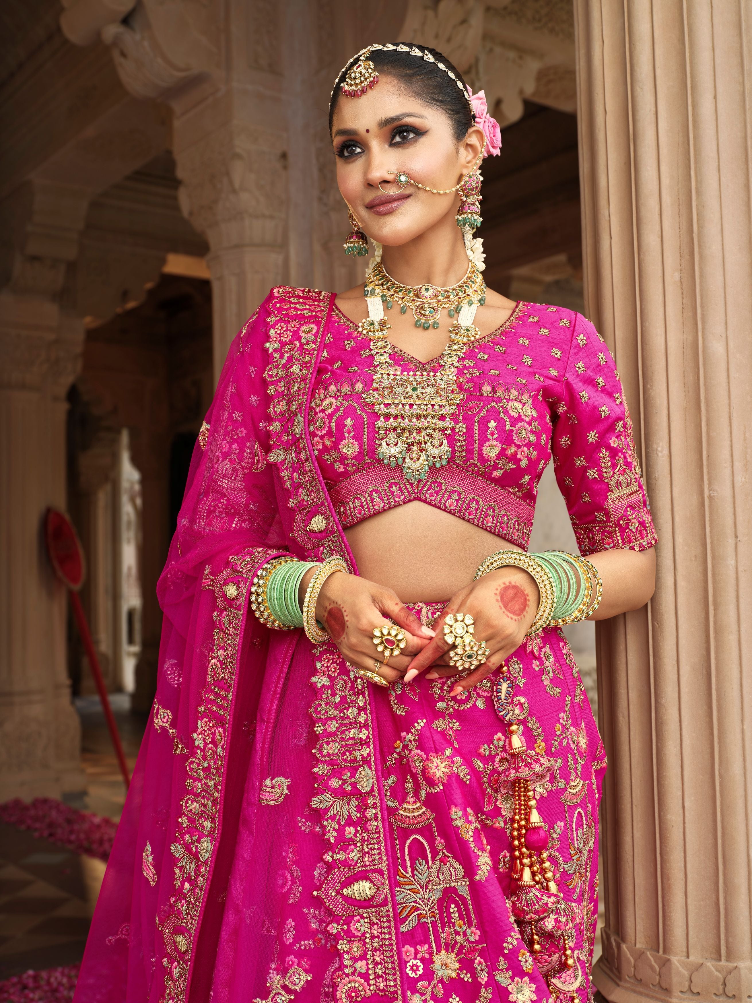 Royal Rani Embellished Premium Silk Lehenga Set