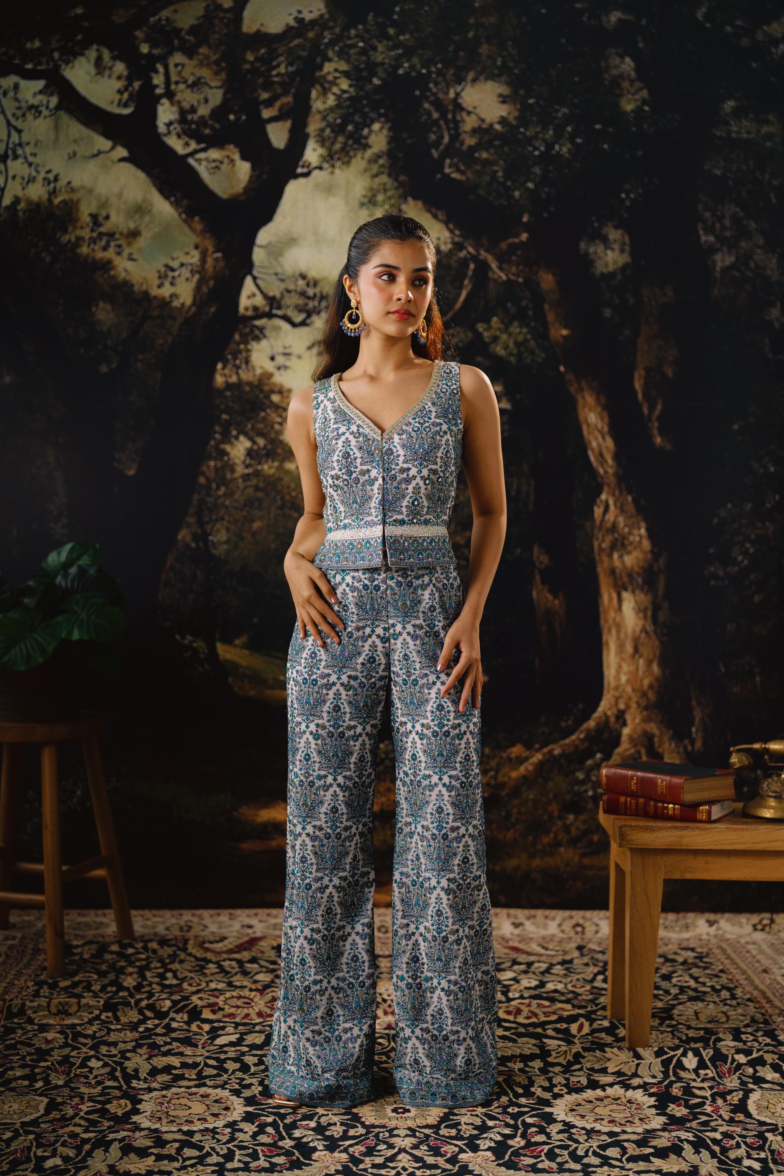 Midnight Blue Embellished Co-ord Set