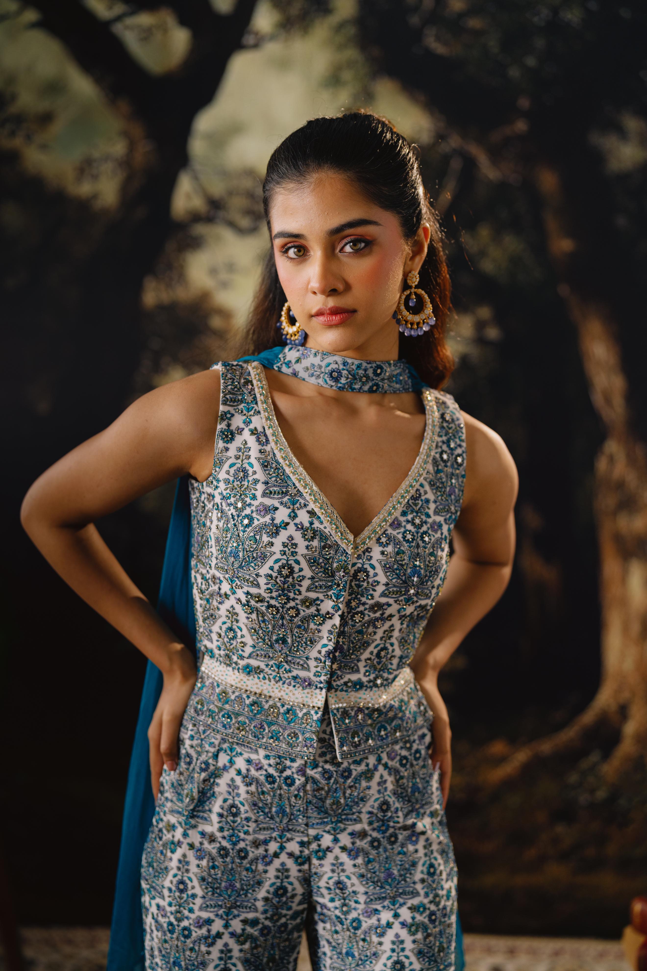 Midnight Blue Embellished Co-ord Set