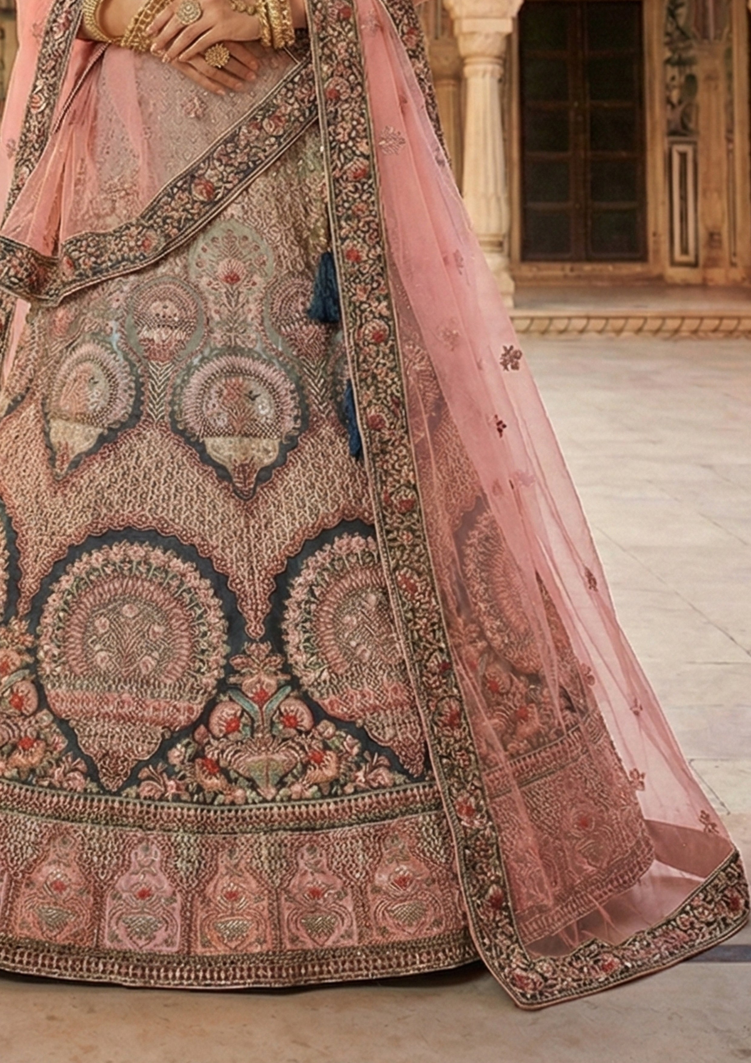 Evergreen Embellished Premium Velvet Lehenga Set