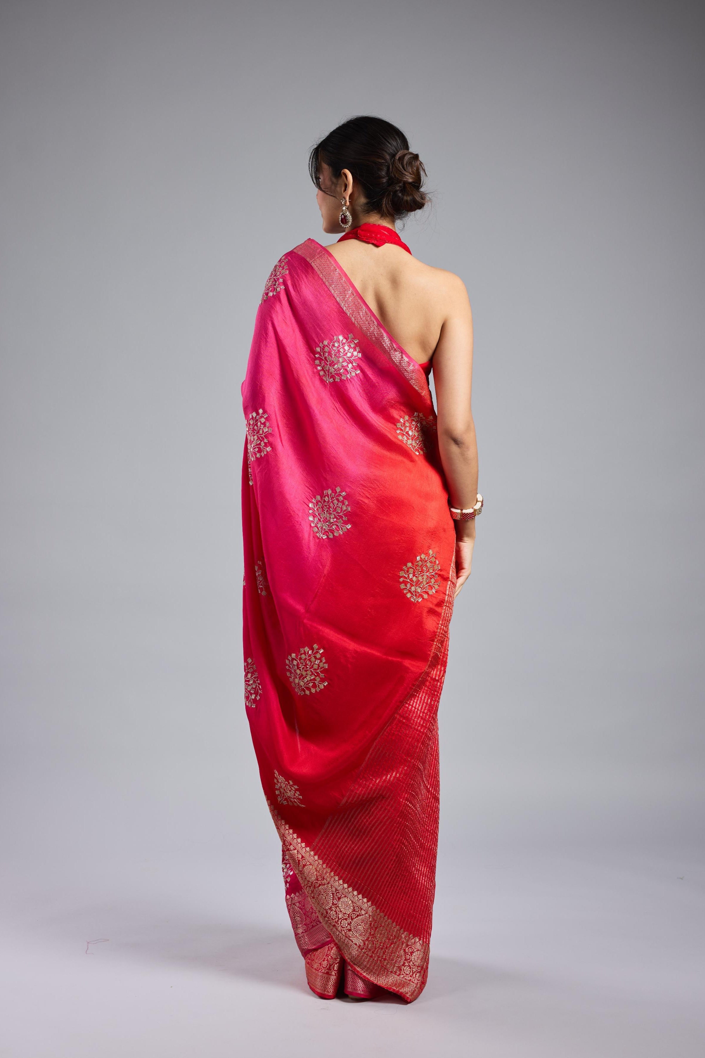 Pink Ombre Dyed Premium Silk Saree