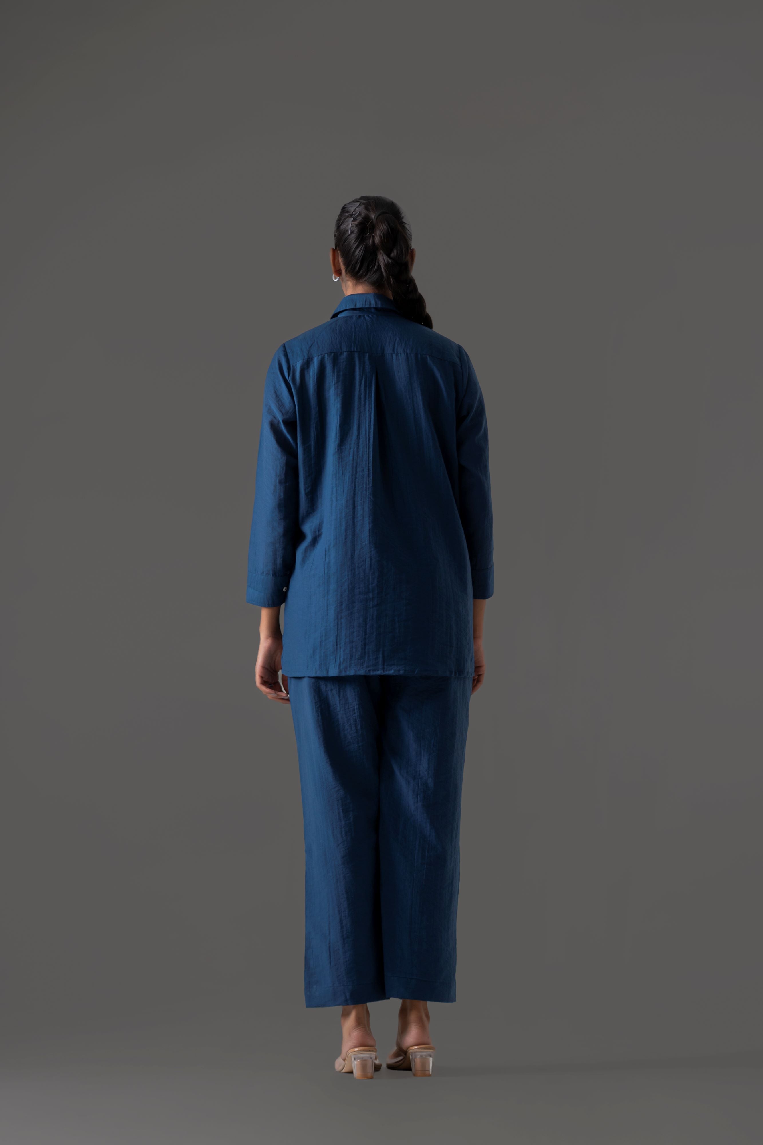 Midnight Blue Cotton Flex Co-Ord Set