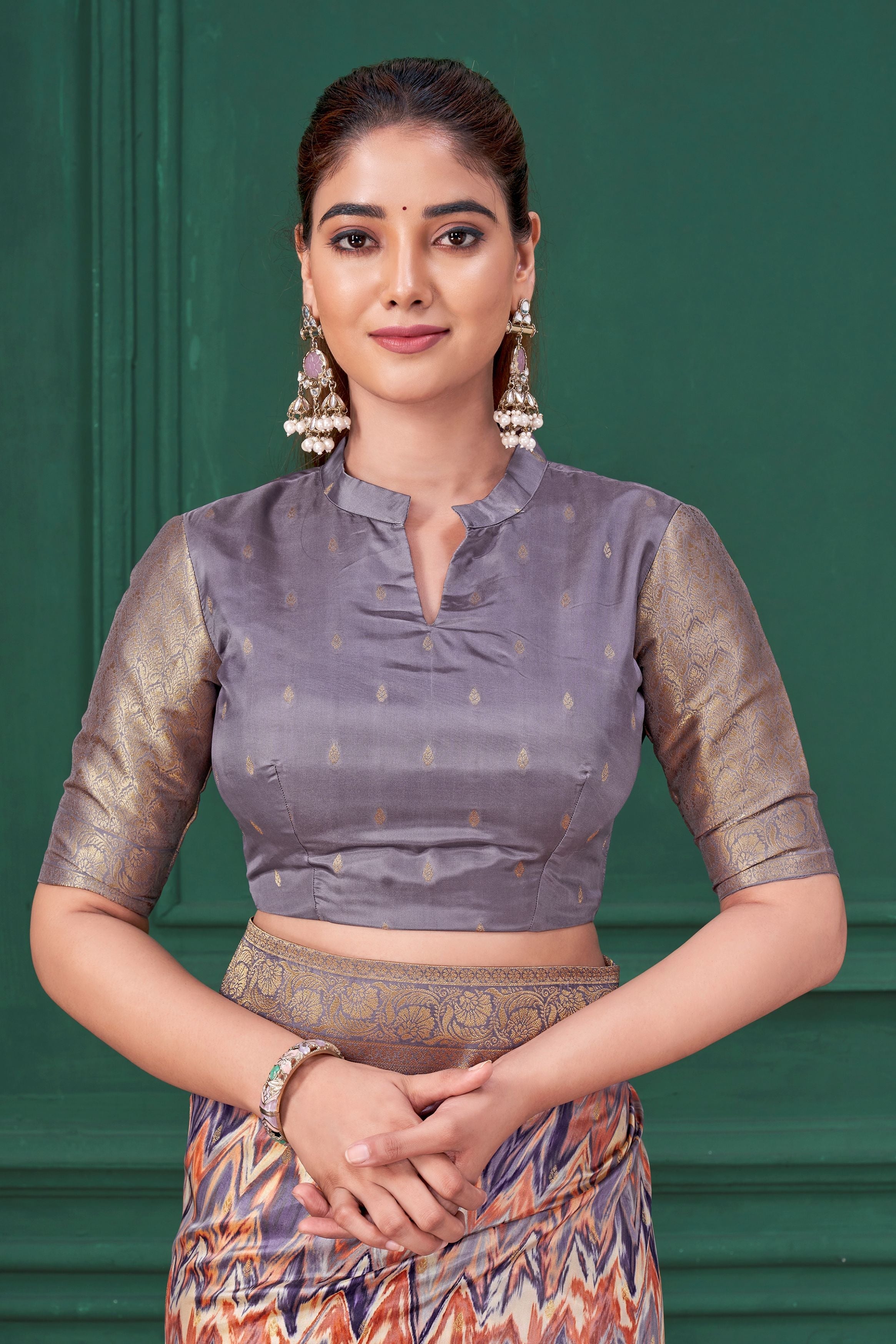 Pastel Purple Digital Printed Tussar Silk Saree
