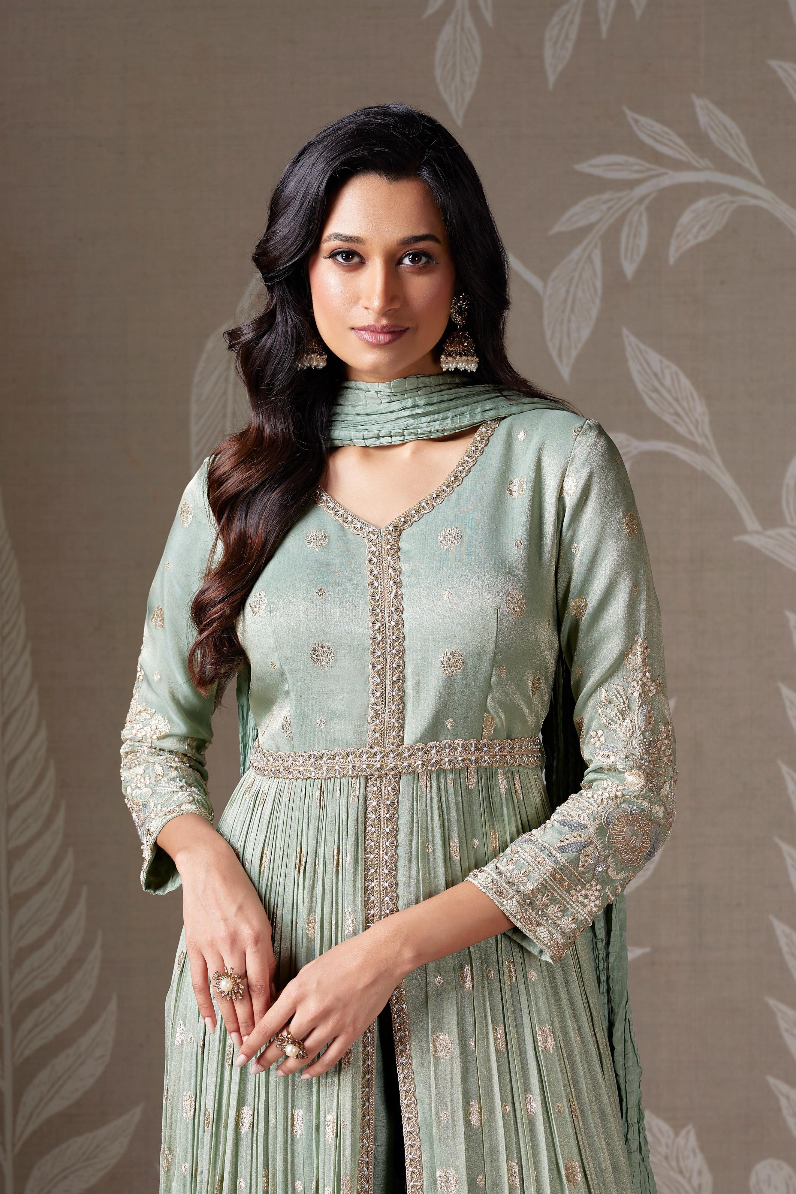 Pastel Luxe Embellished Anarkali Set
