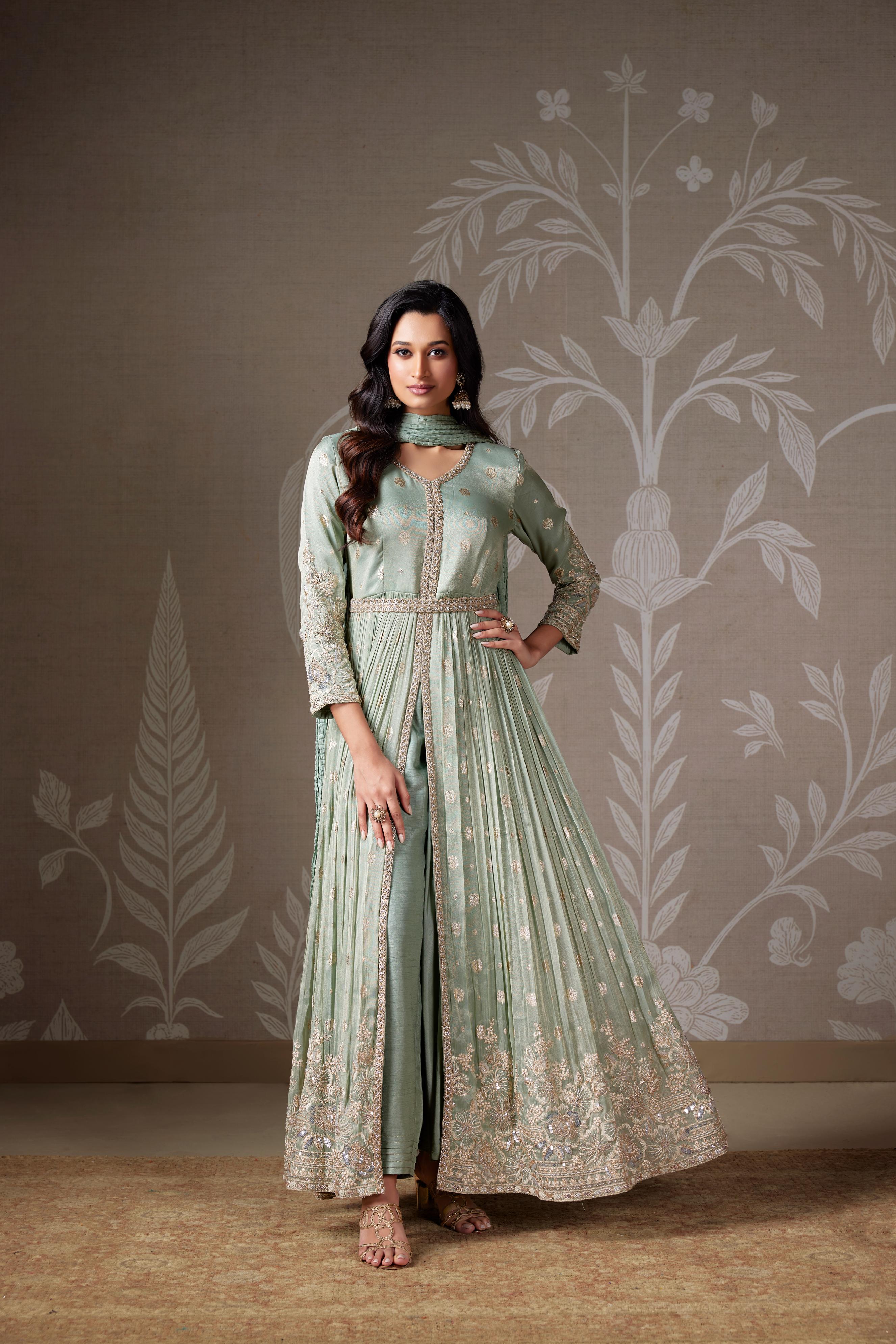 Pastel Luxe Embellished Anarkali Set