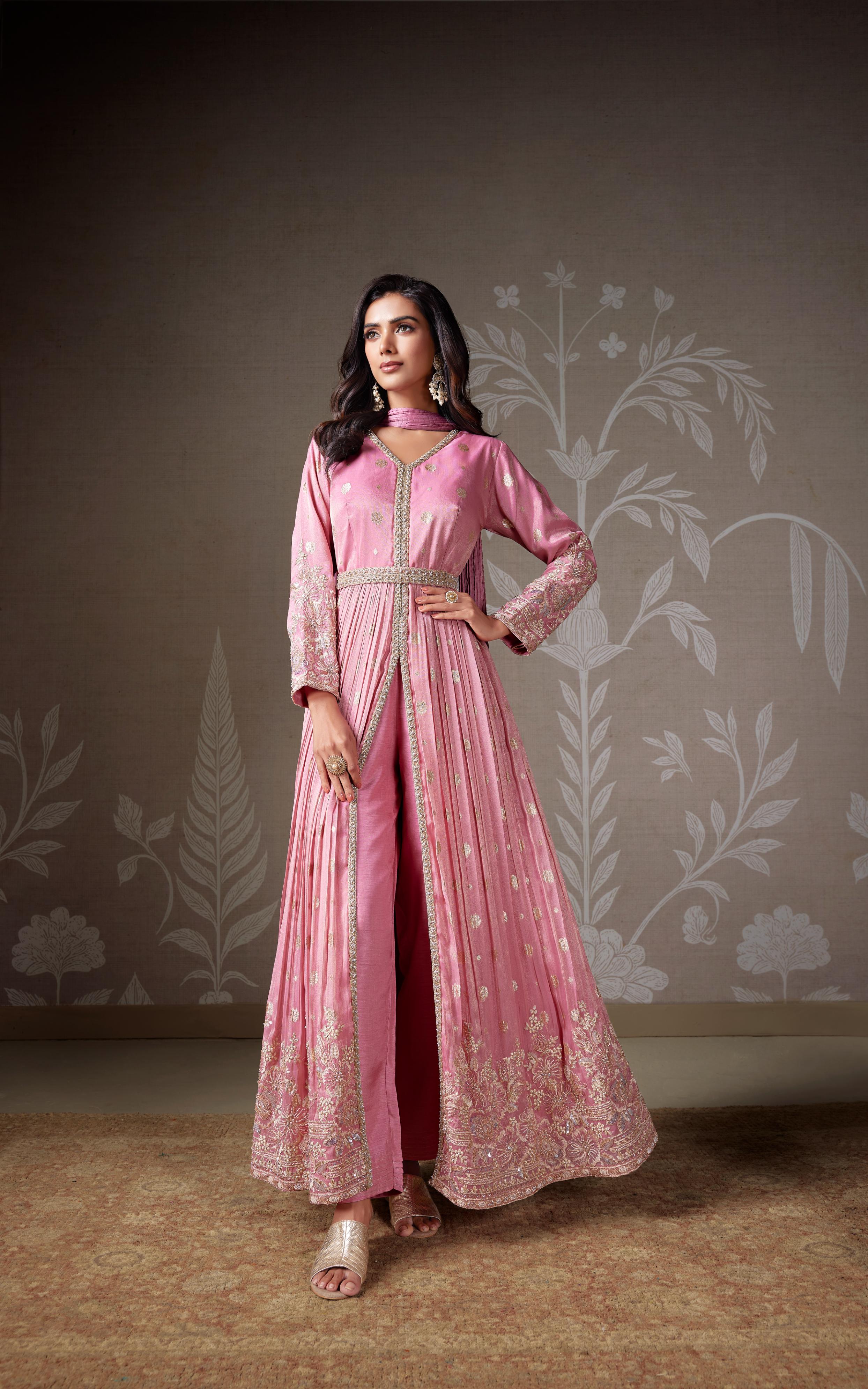 Celestial Blush Embellished Anarkali Set