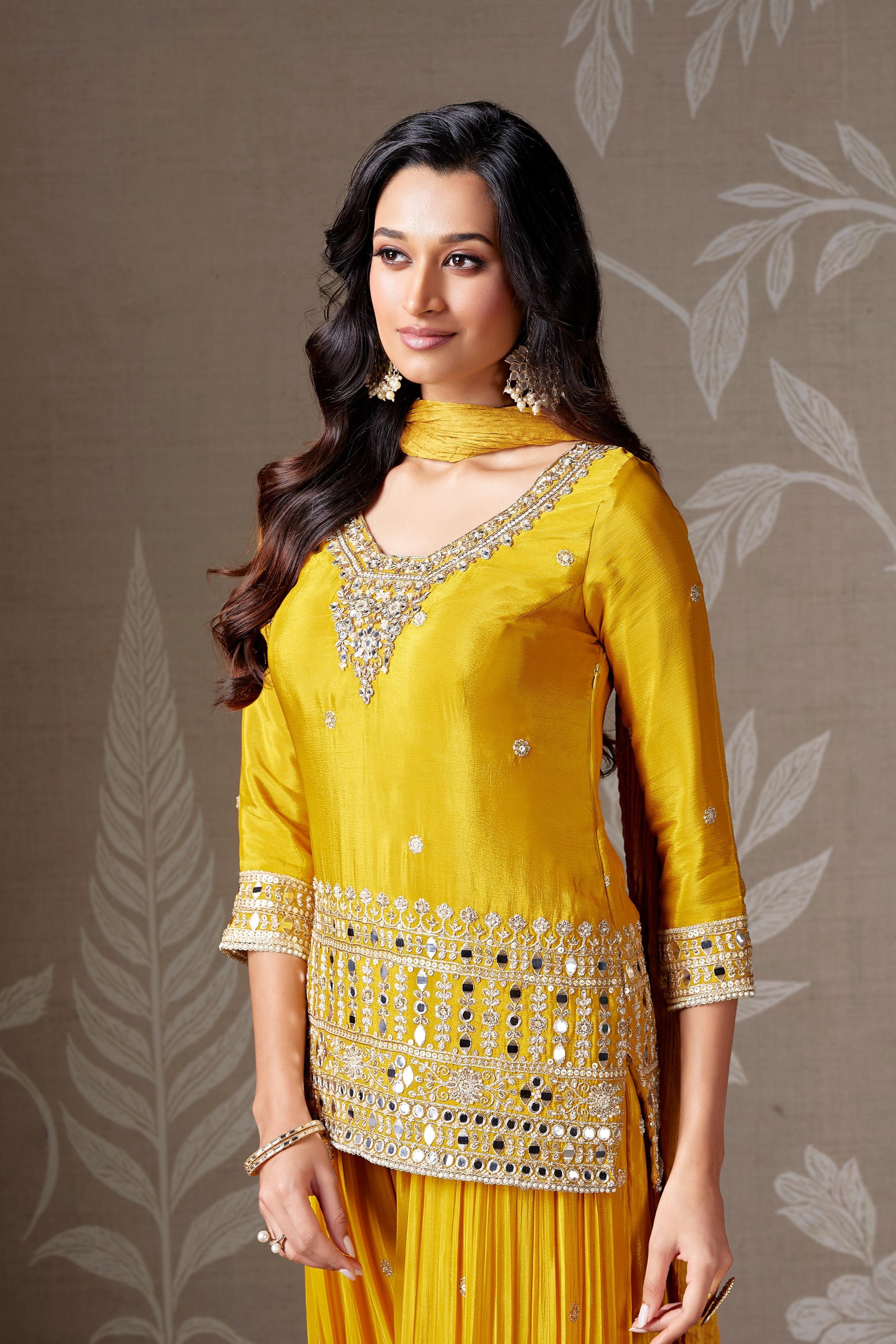 Emerald Green Embellished Sharara Set