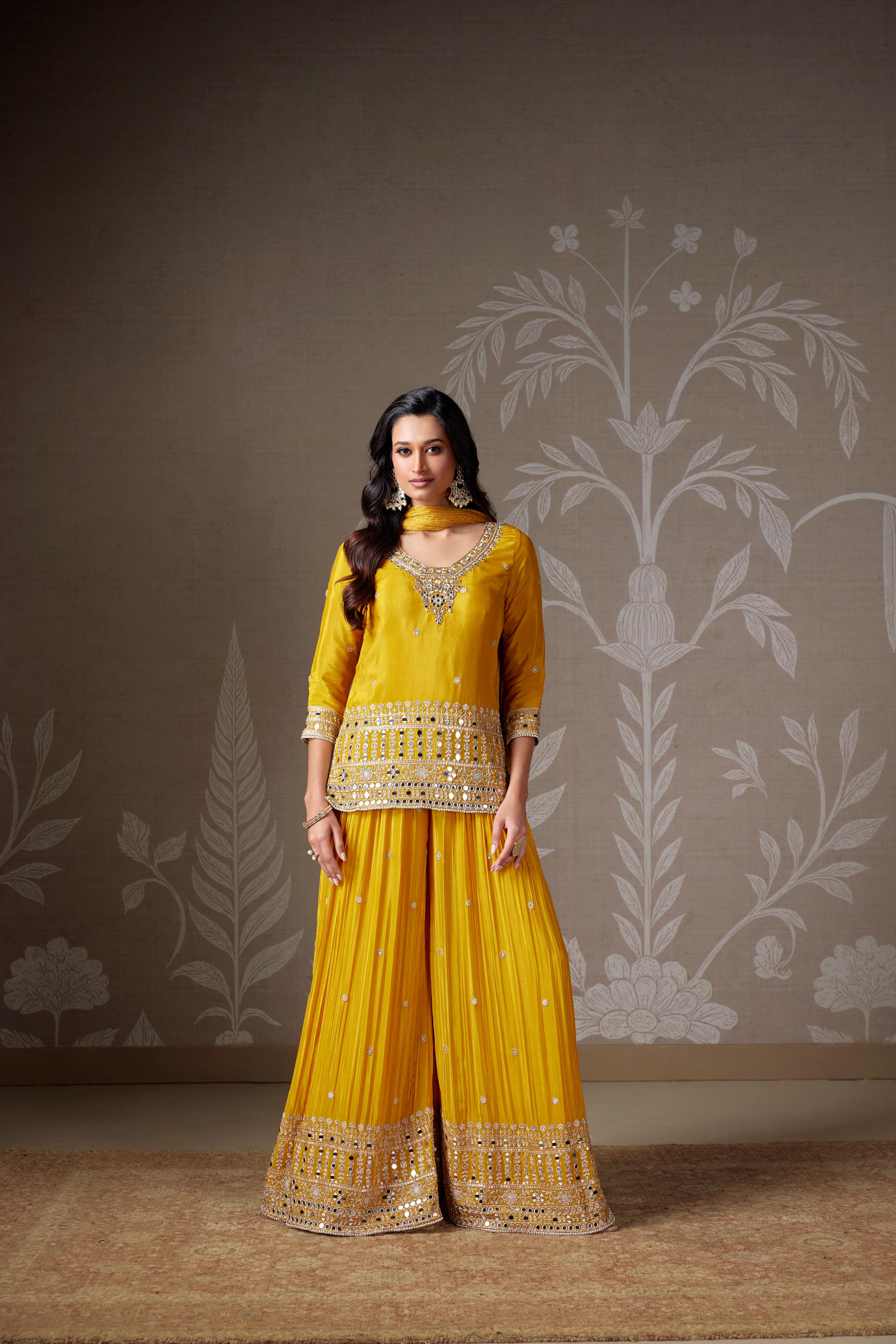 Emerald Green Embellished Sharara Set