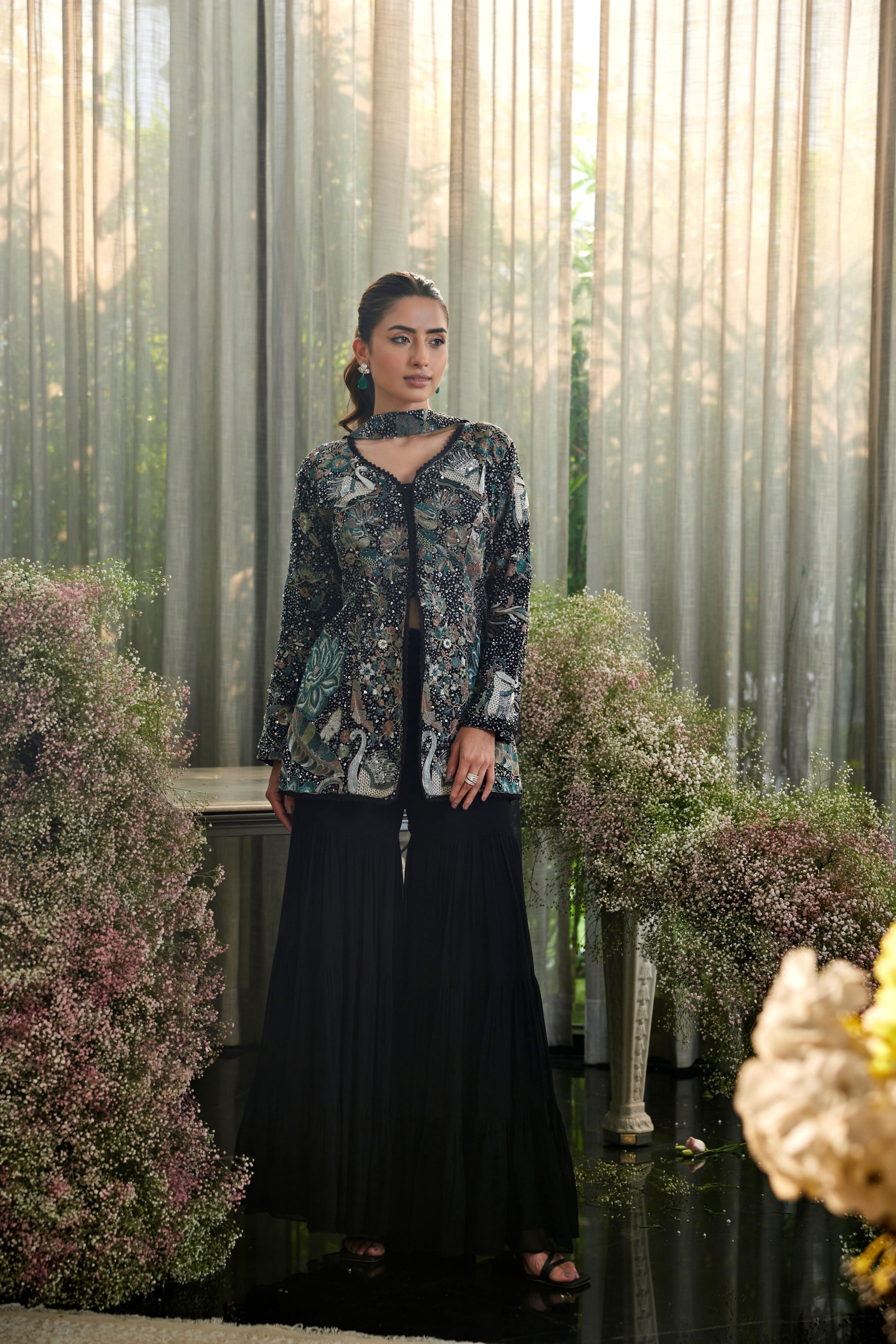 Midnight Glimmer ShararaMidnight Glimmer Sharara Set Set