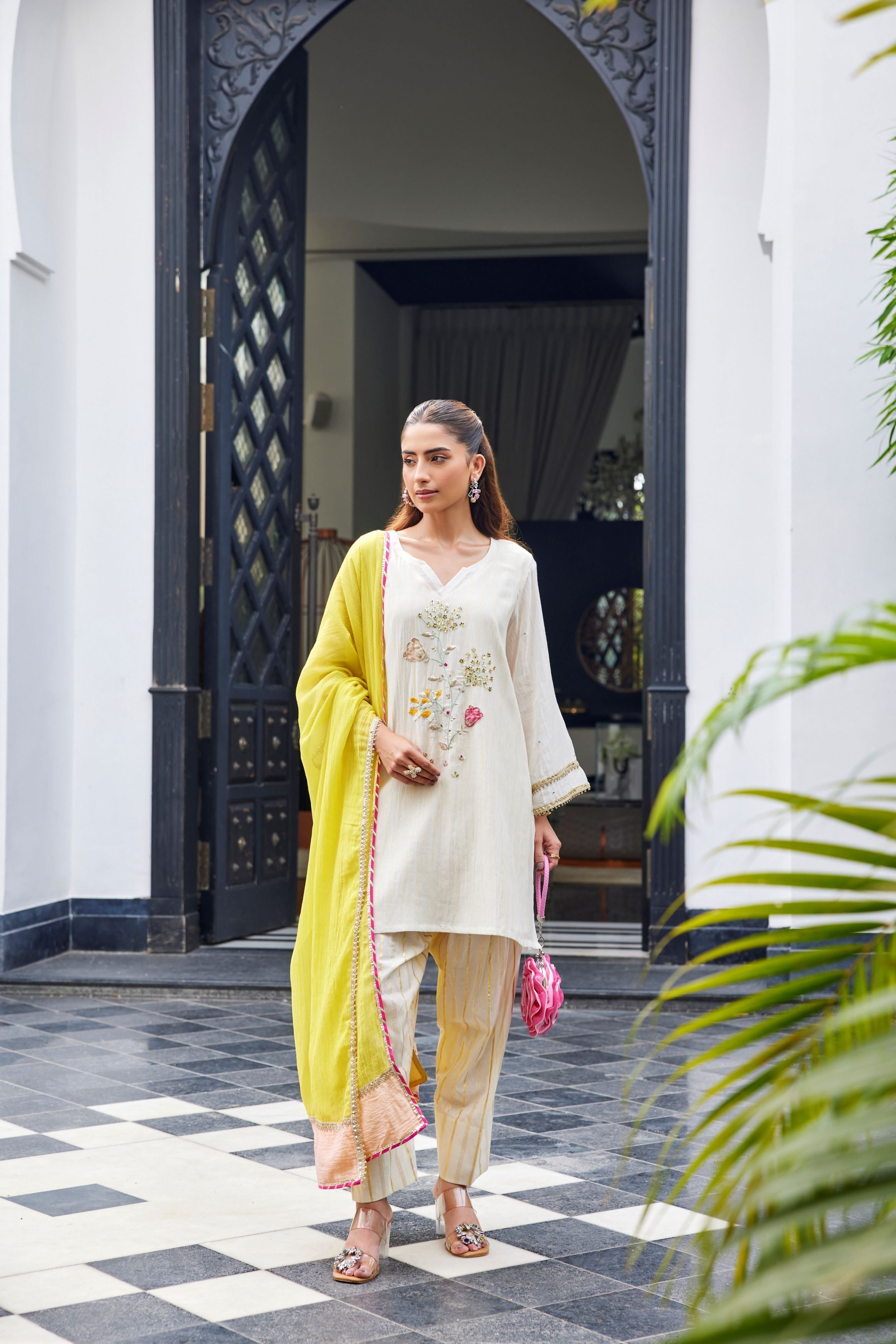 Pearl White Pant Set