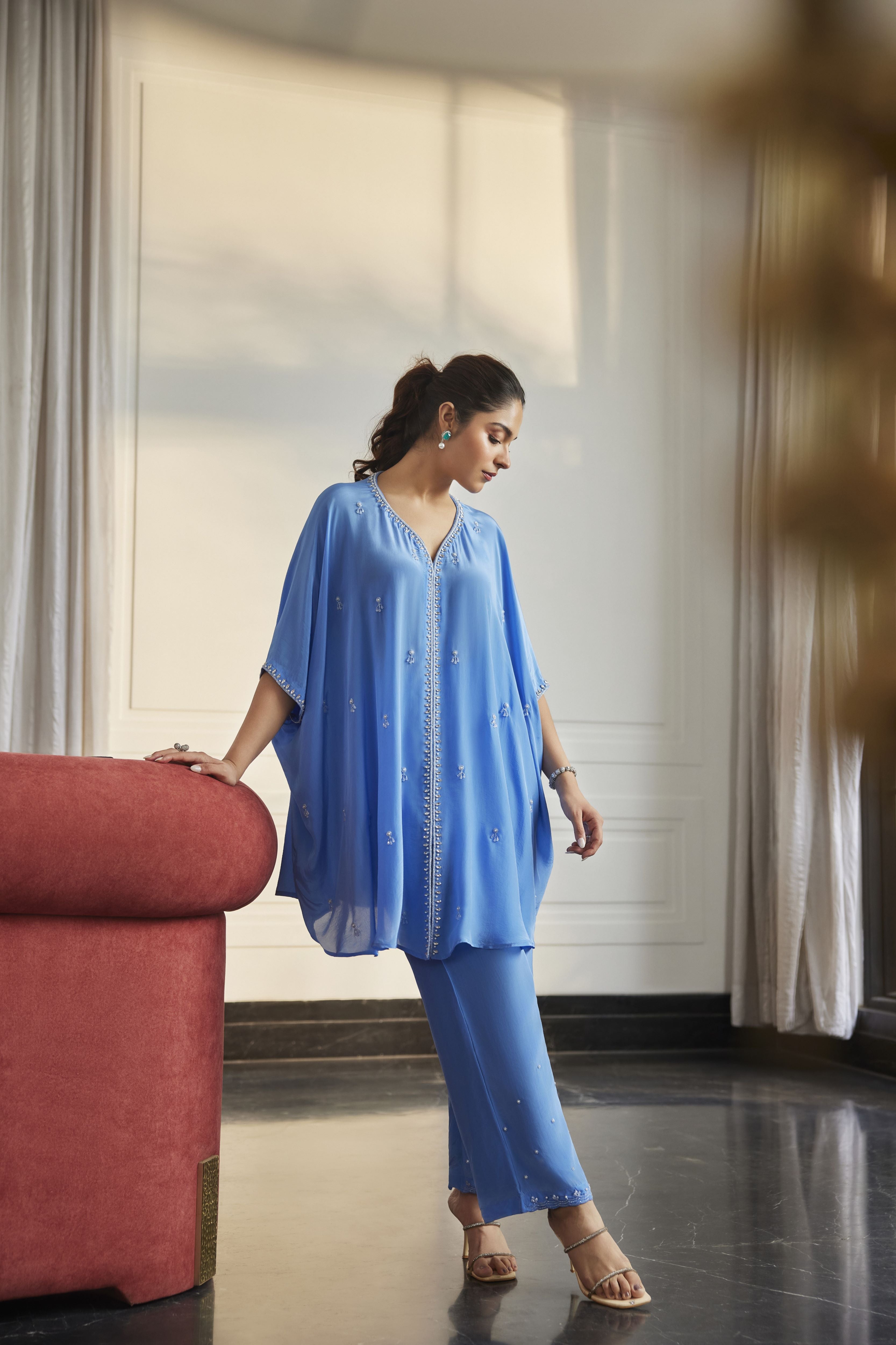 Pacific Blue Kaftan Set