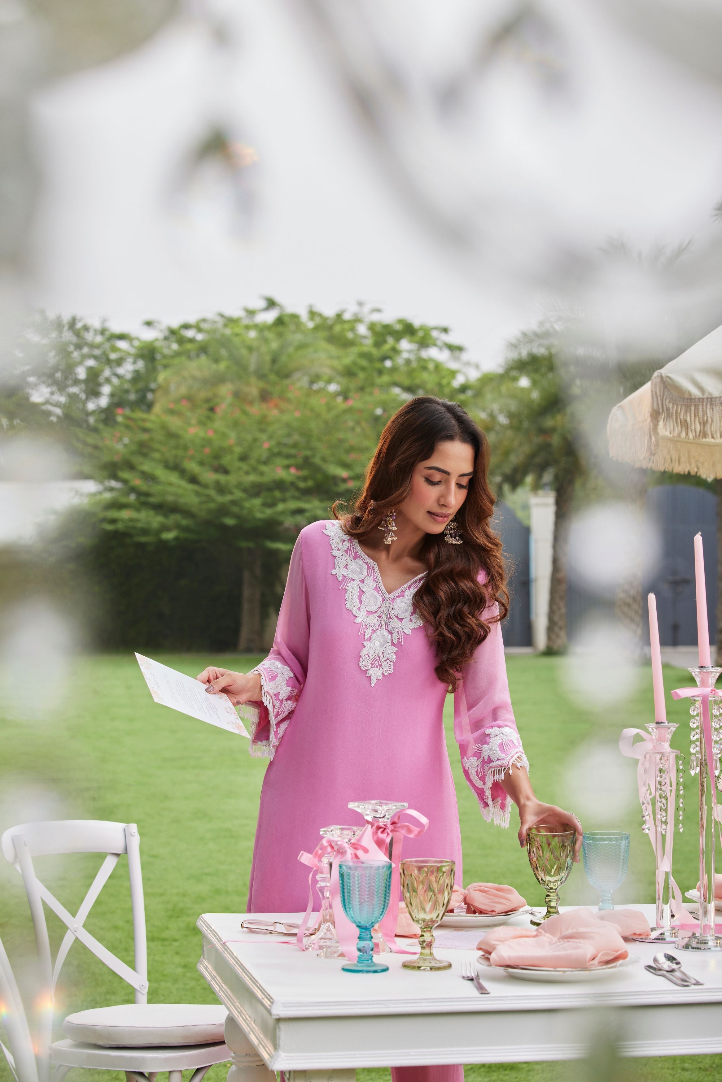 Blush Elegance Embellished Pink Co-Ord Set