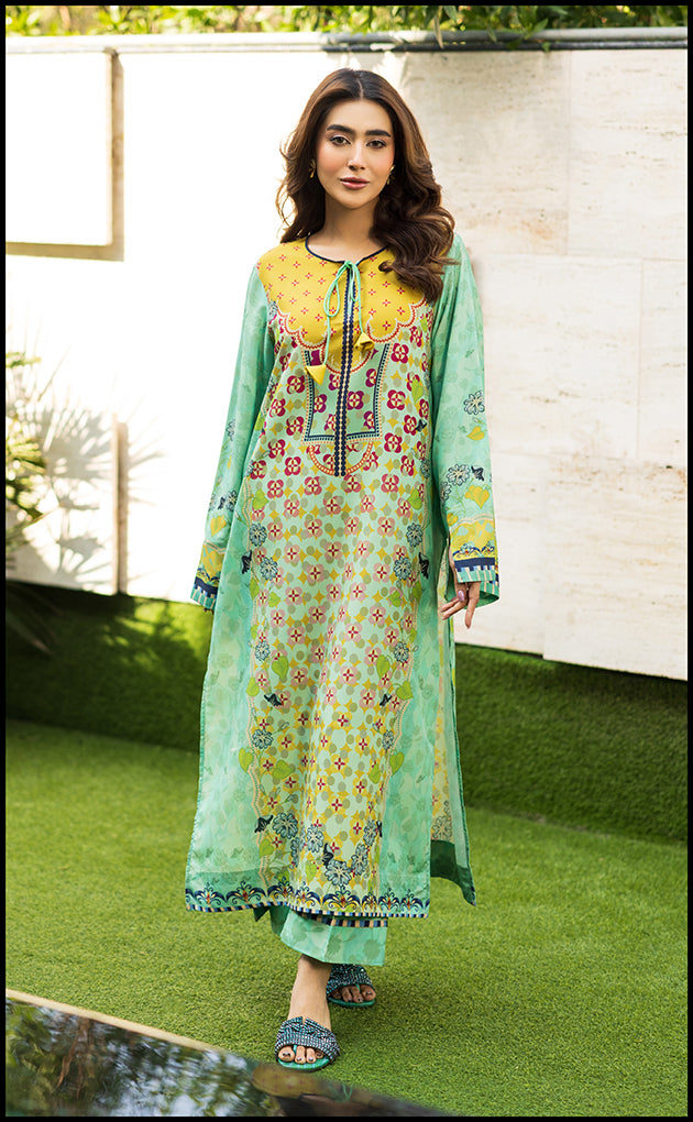 Light Sea Green Natural Crepe Kurta & Palazzo Set