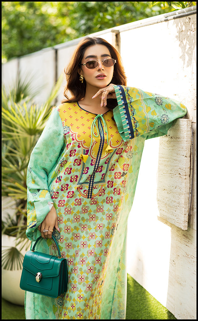 Light Sea Green Natural Crepe Kurta & Palazzo Set