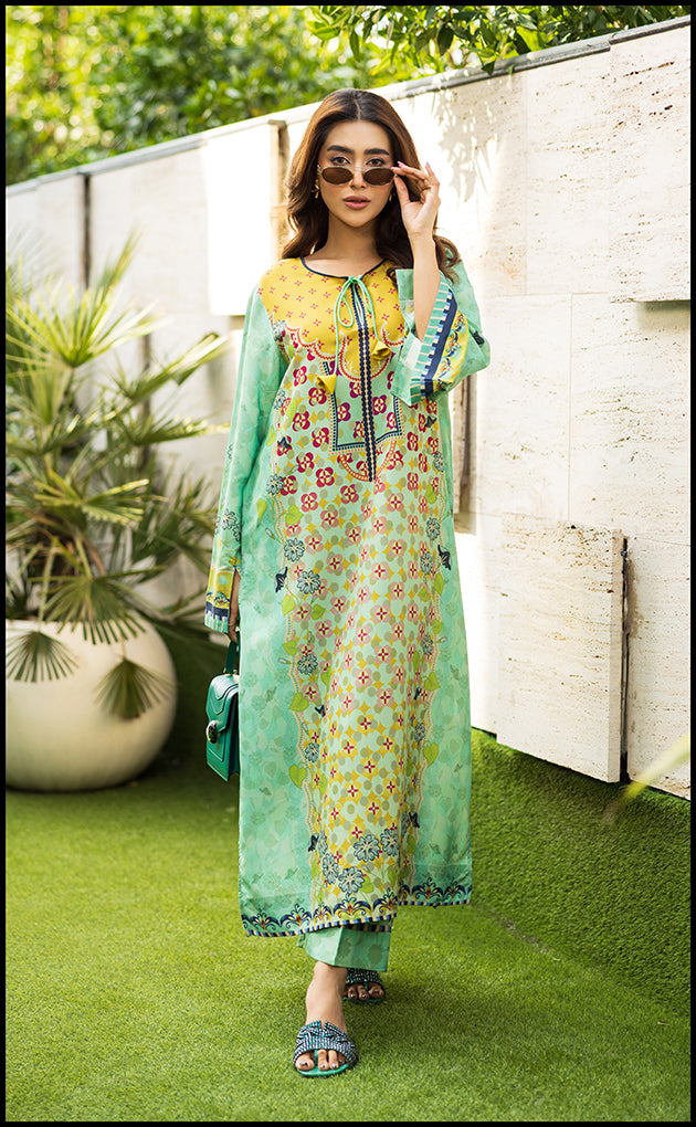 Light Sea Green Natural Crepe Kurta & Palazzo Set