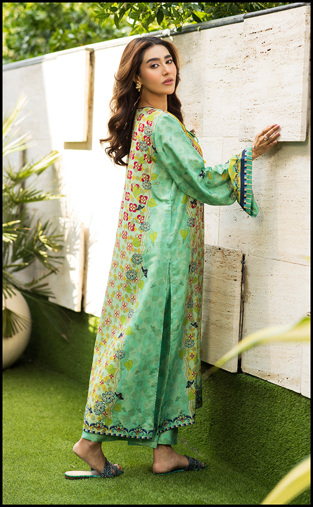 Light Sea Green Natural Crepe Kurta & Palazzo Set