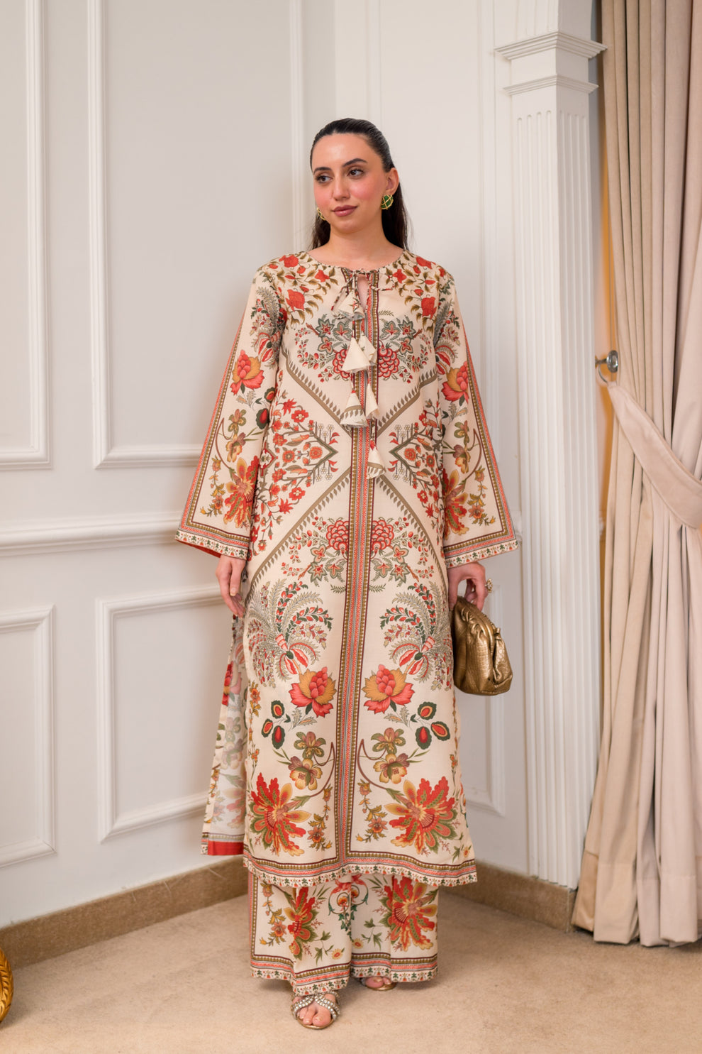 Peachful Time Natural Crepe Kurta & Pant Set