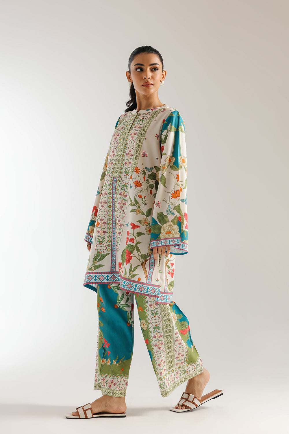 Floral Cherish Soft Muslin Silk Co-Ord Set