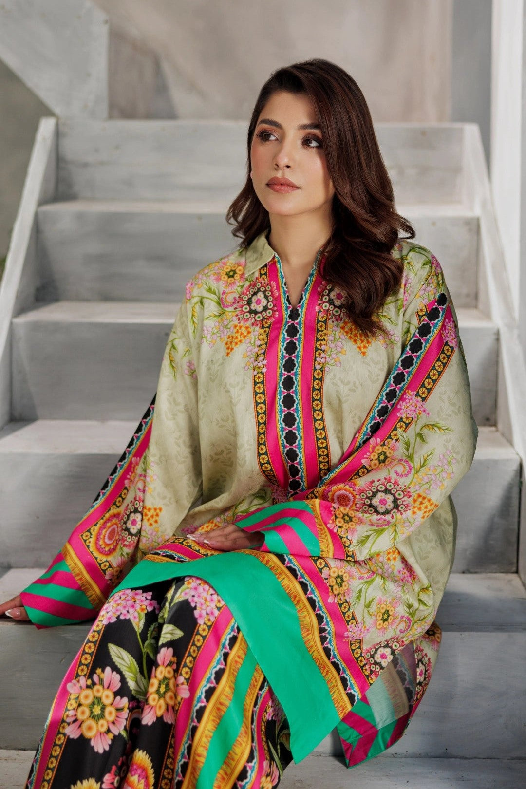 Floral Dynasty Soft Muslin Silk Co-Ord Set