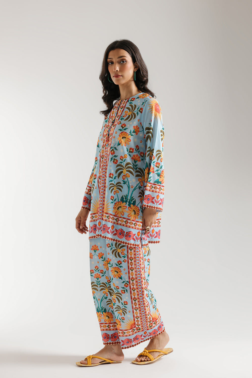 Blooming Blue Swiss Muslin Co-Ord Set
