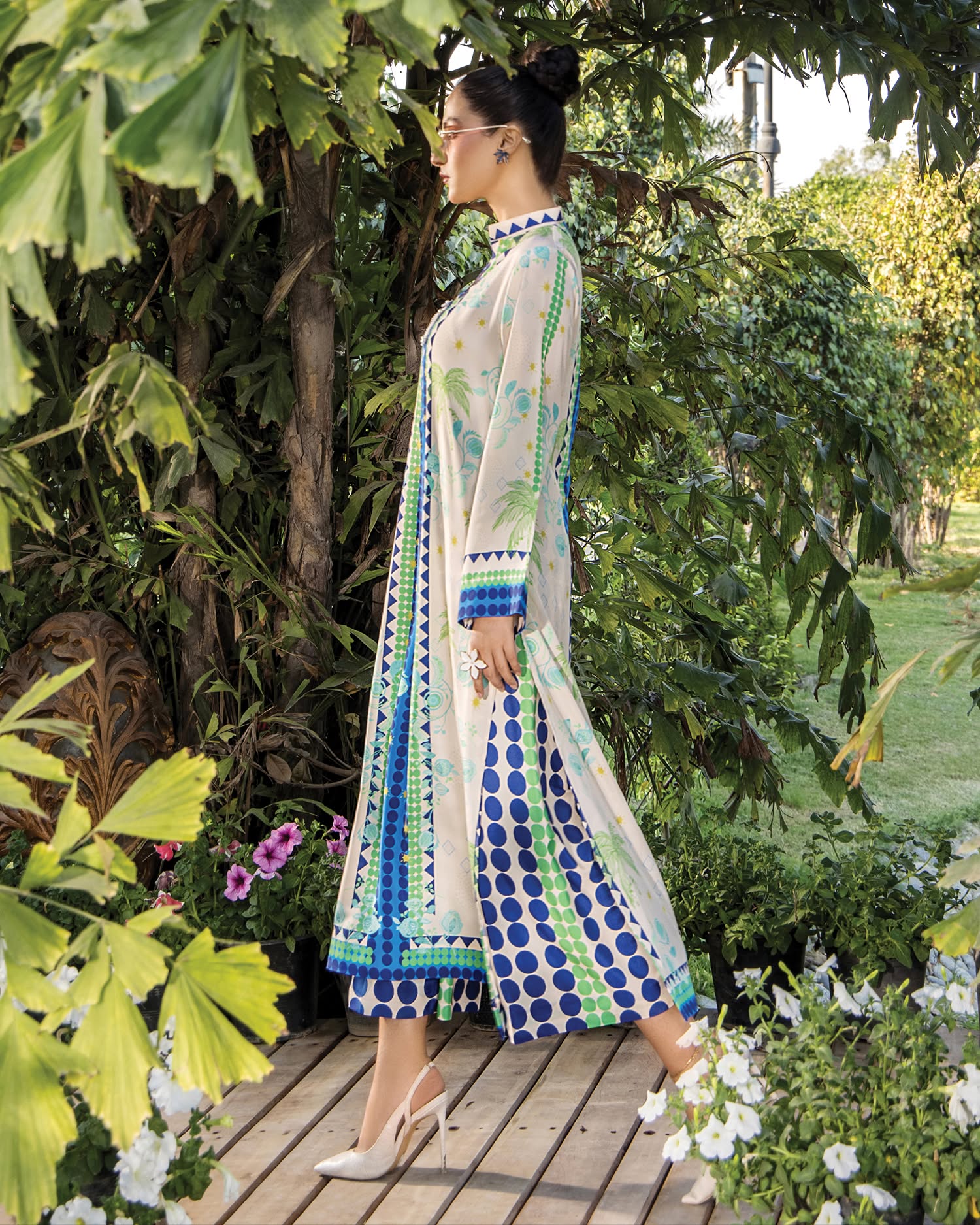 Tropical Escape Swiss Cotton Kurta & Pant Set