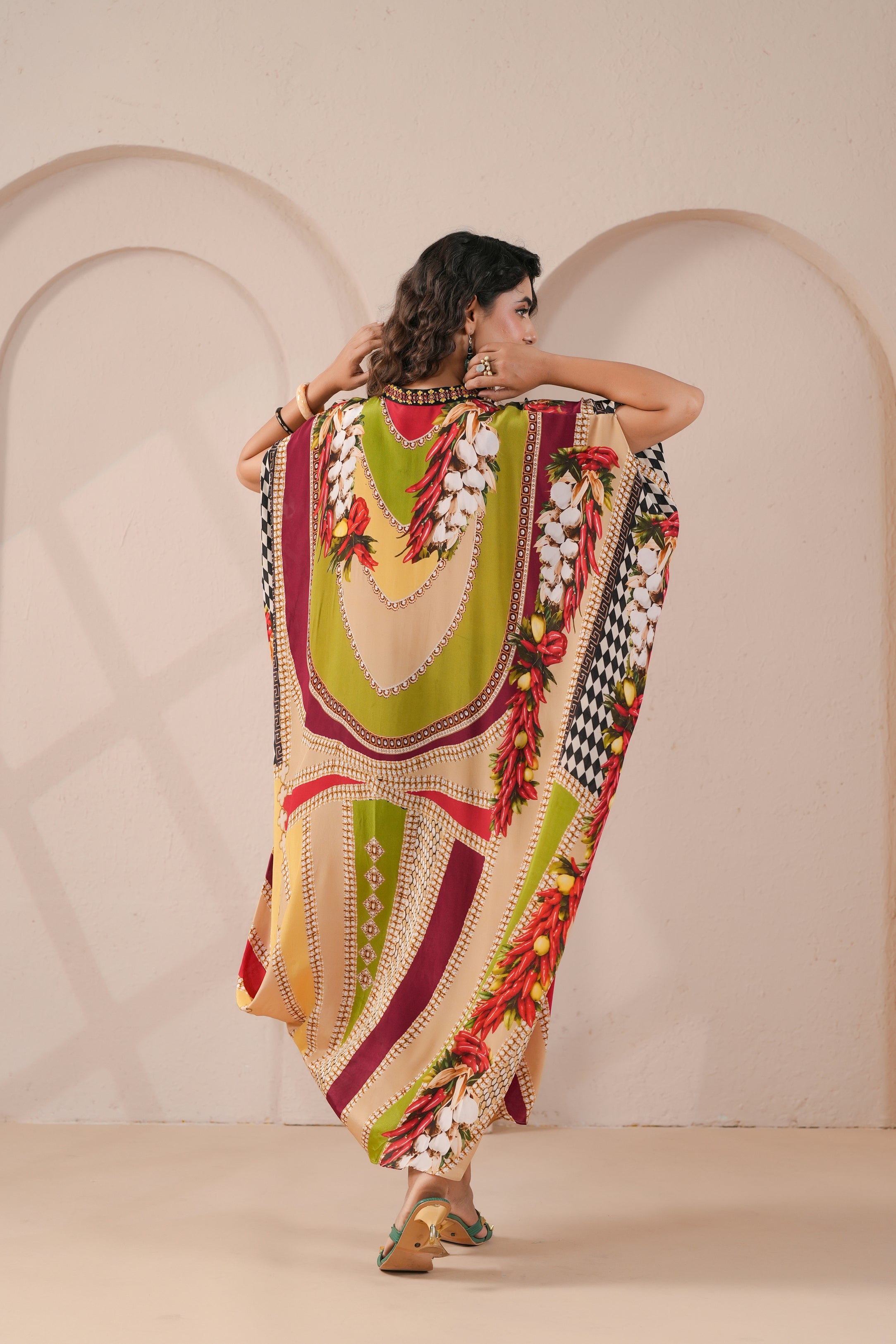 Botanical Printed Viscose Silk Dress